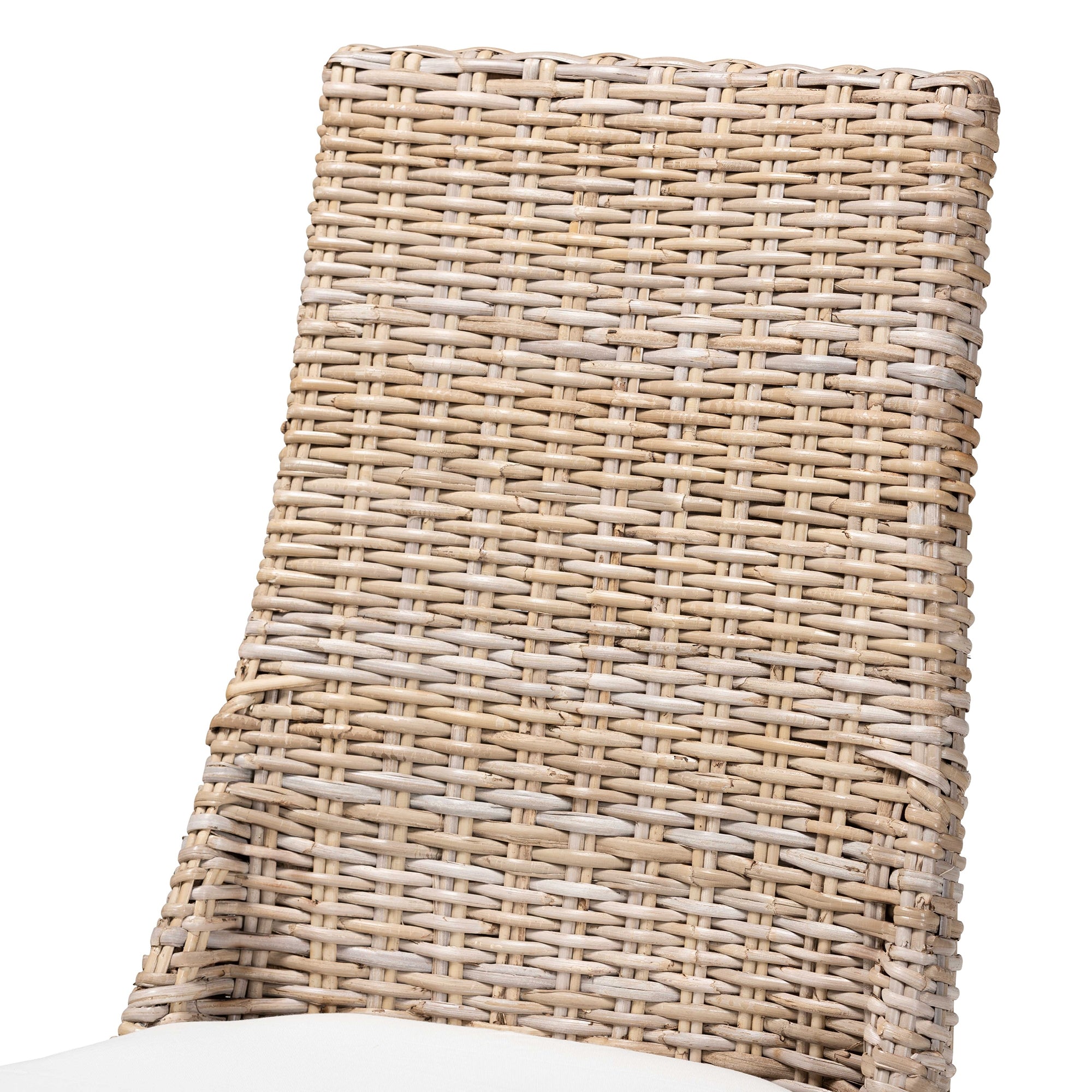 bali & pari Toby Modern Bohemian Grey Rattan 2-Piece Dining Chair Set