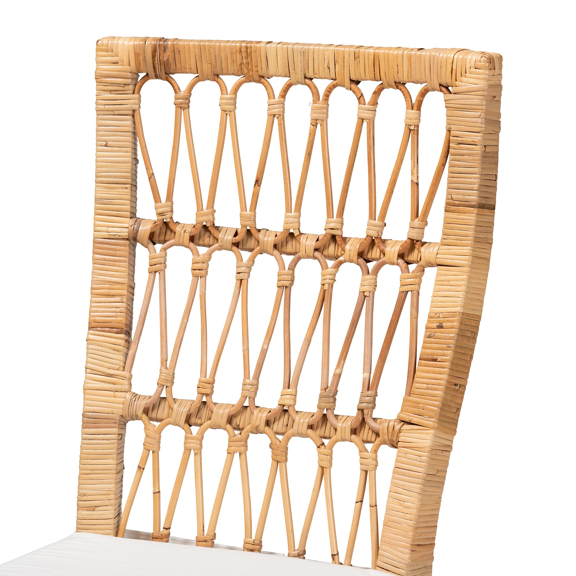 bali & pari Sullivan Modern Bohemian Natural Brown Rattan 2-Piece Dining Chair Set