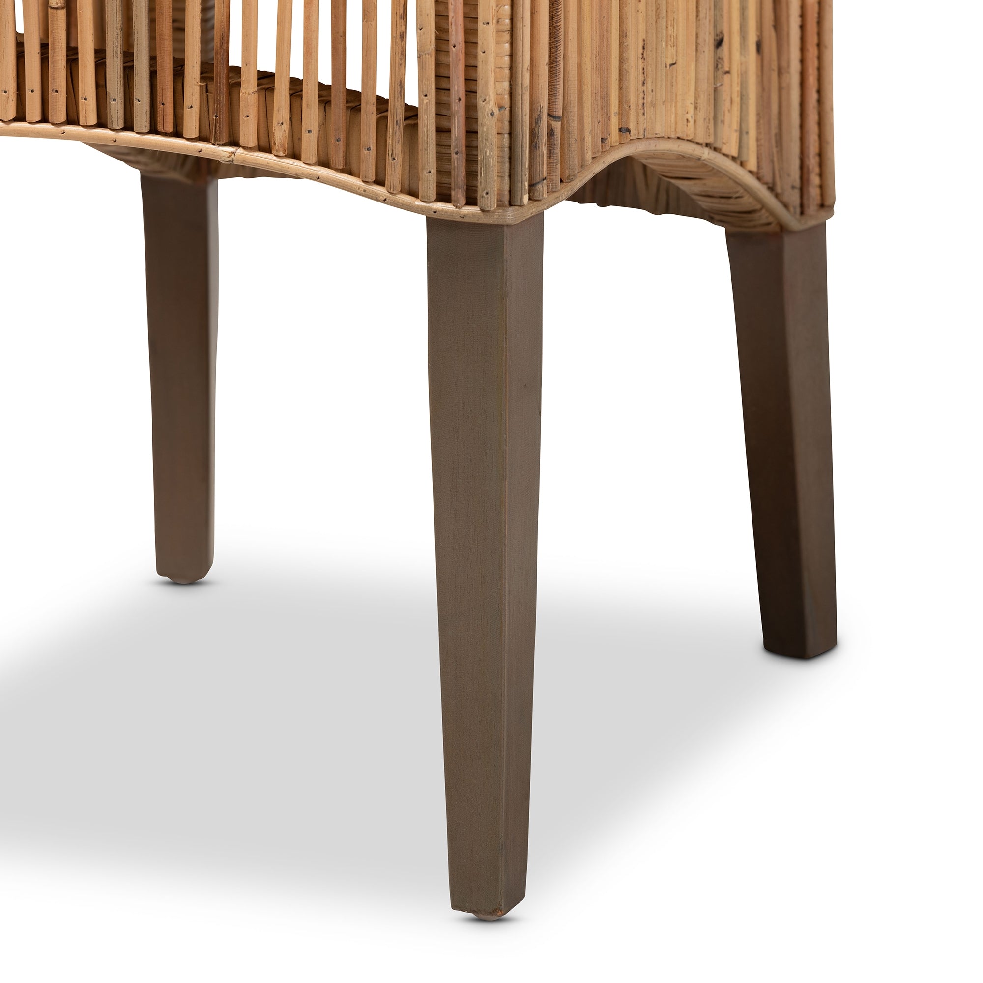 bali & pari Sullivan Modern Bohemian Natural Brown Rattan 2-Piece Dining Chair Set