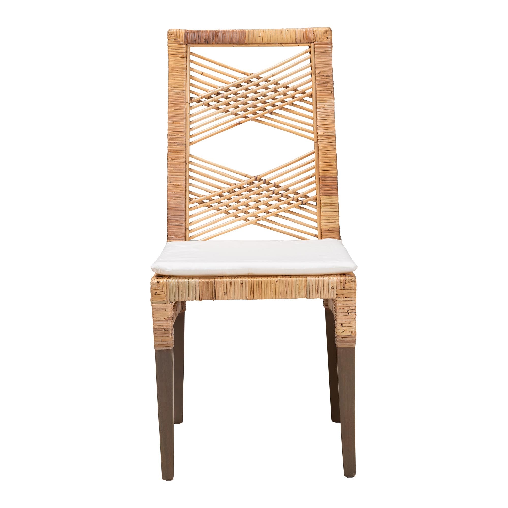 bali & pari Poltak Modern Bohemian Natural Brown Rattan Dining Chair