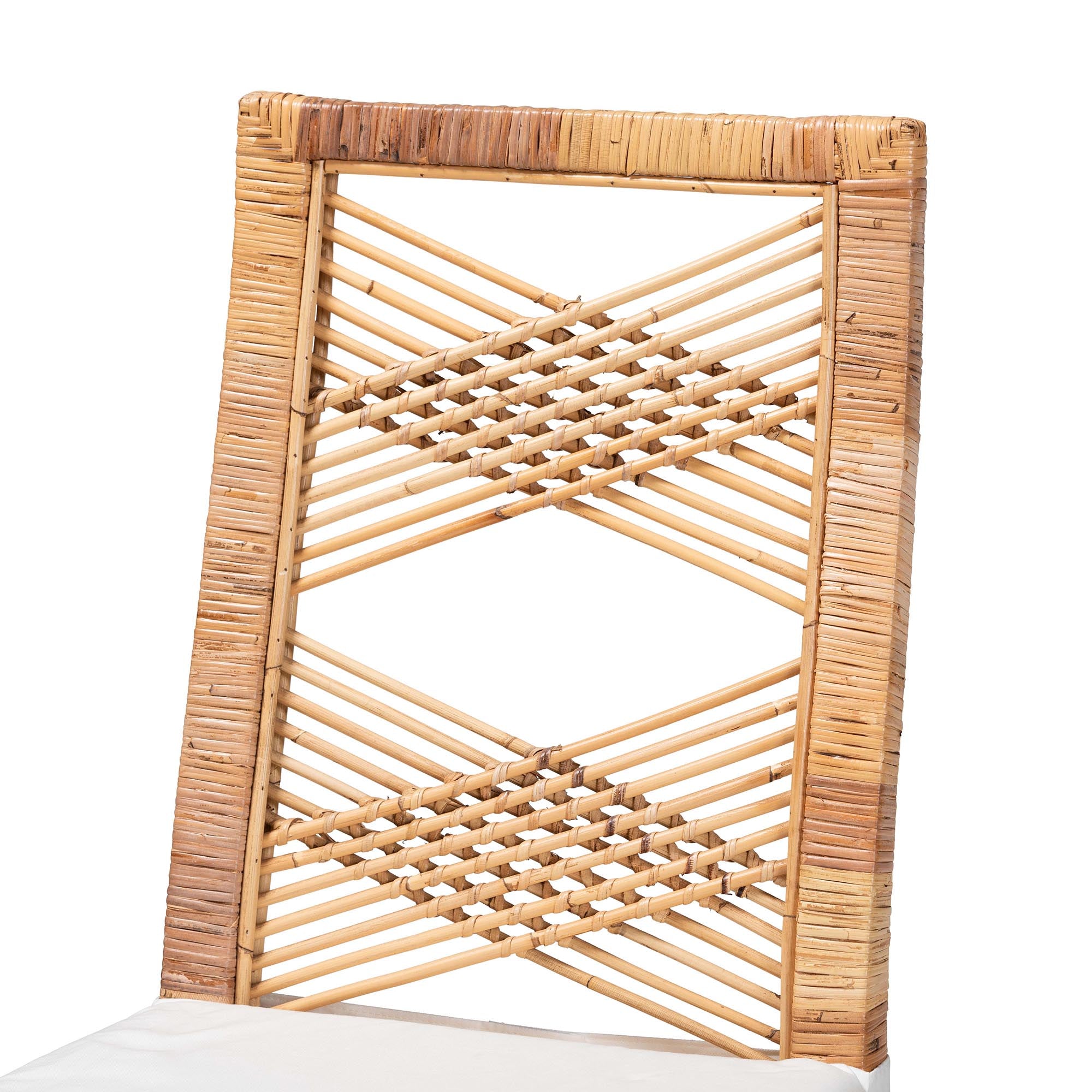 bali & pari Poltak Modern Bohemian Natural Brown Rattan Dining Chair