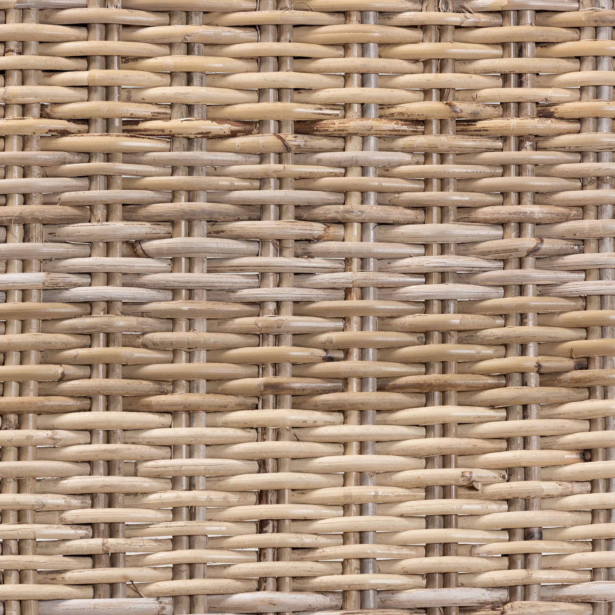 bali & pari Enver Modern Bohemian Grey Rattan and Brown Wood Dining Chair