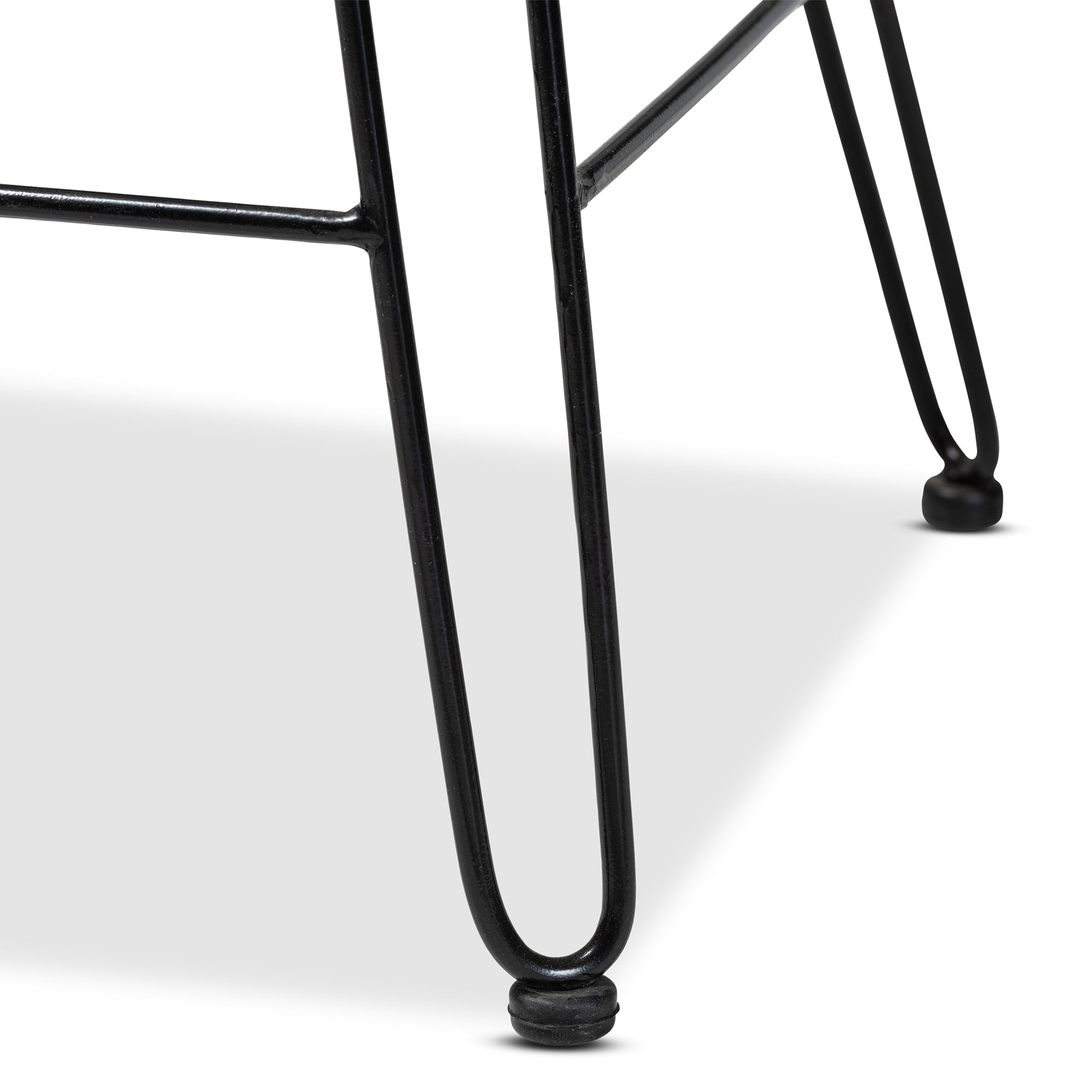 bali & pari Garan Modern Bohemian Natural Brown Rattan and Black Metal Counter Stool