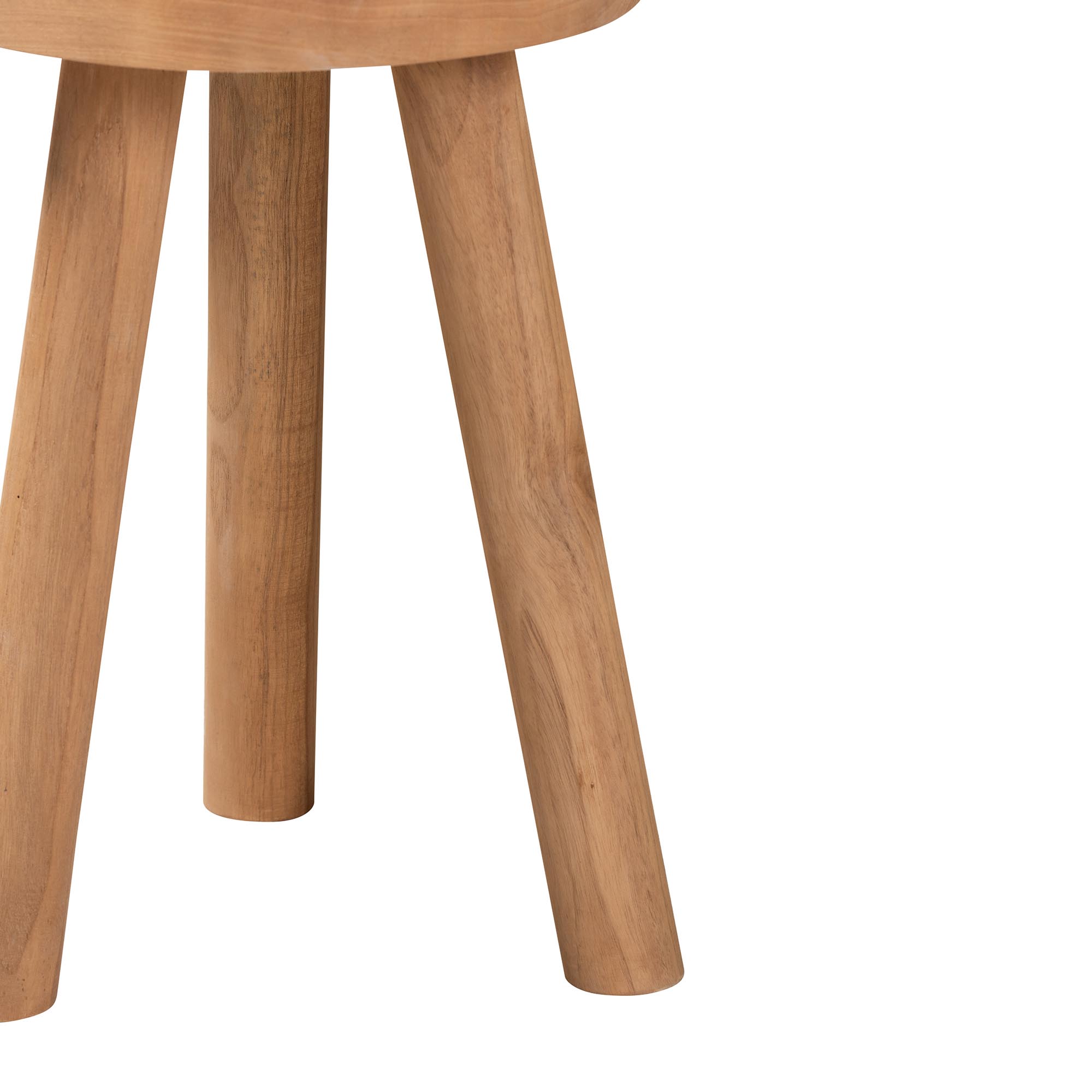 bali & pari Terah Mid-Century Modern Natural Brown Teak Wood Ottoman Footstool