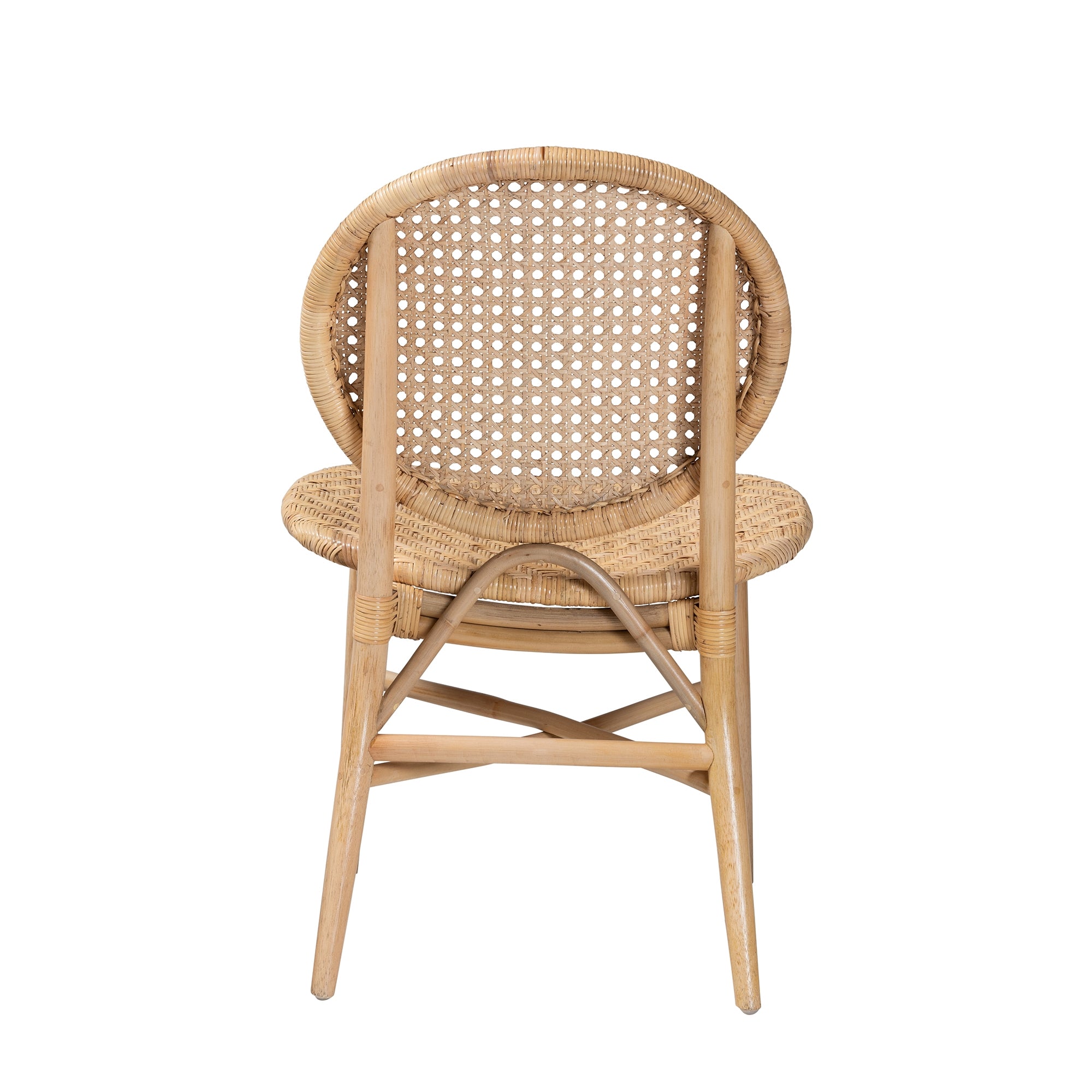 bali & pari Osaka Modern Bohemian Natural Brown Rattan Dining Chair