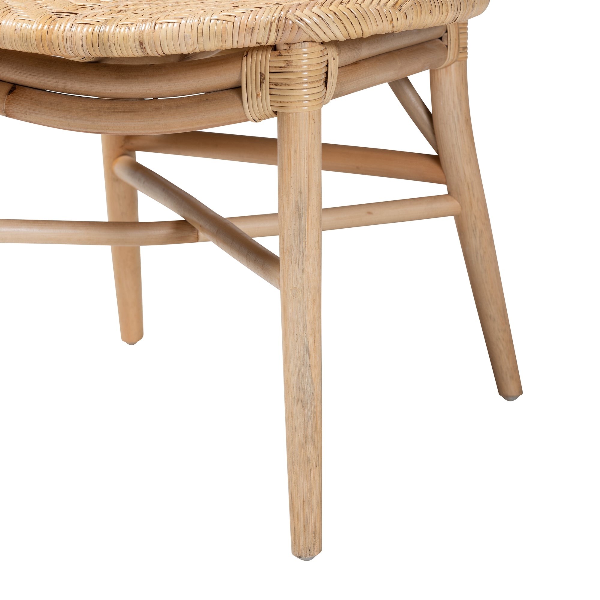 bali & pari Osaka Modern Bohemian Natural Brown Rattan Dining Chair