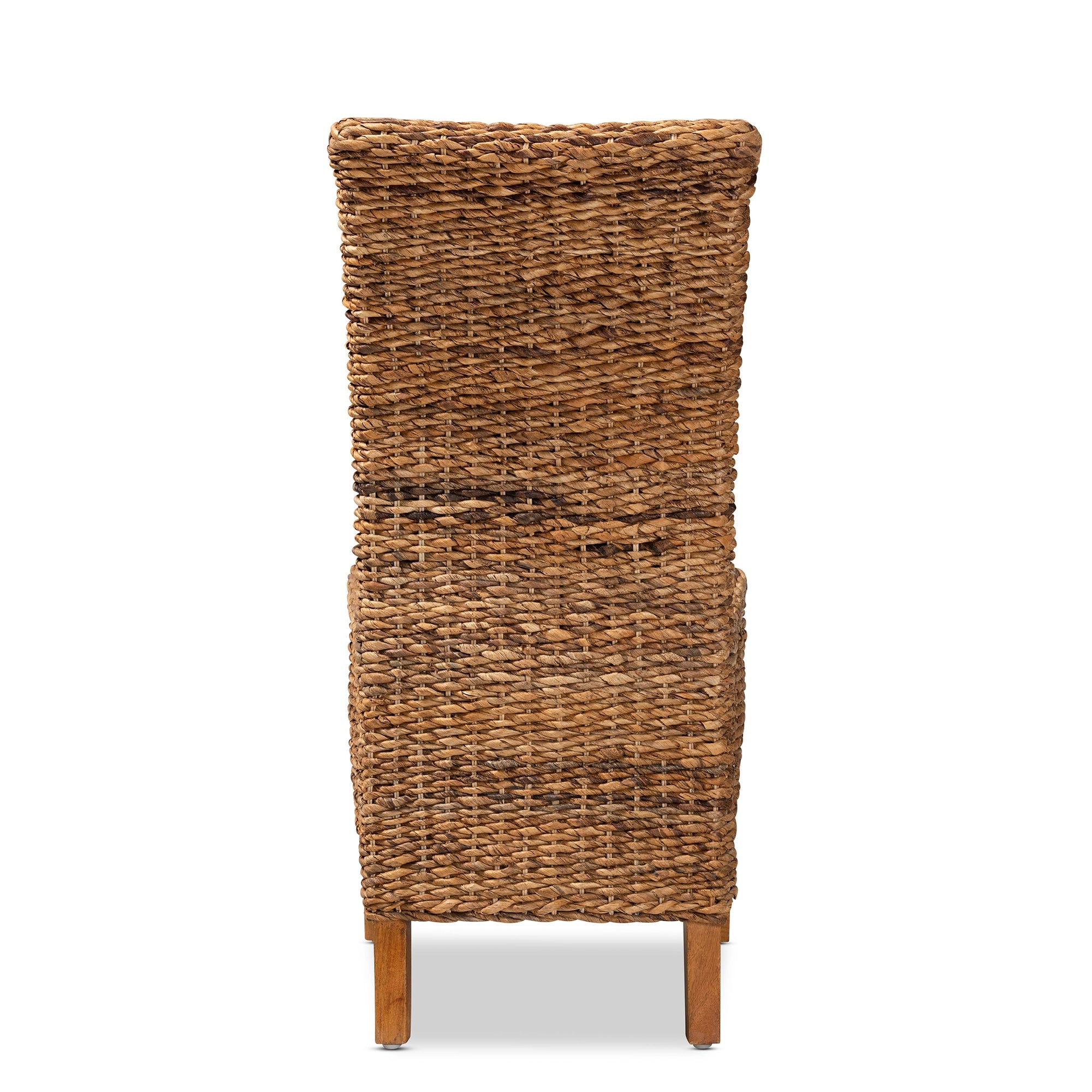 bali & pari Trianna Rustic Transitional Natural Seagrass and Brown Finished Wood Dining Chair