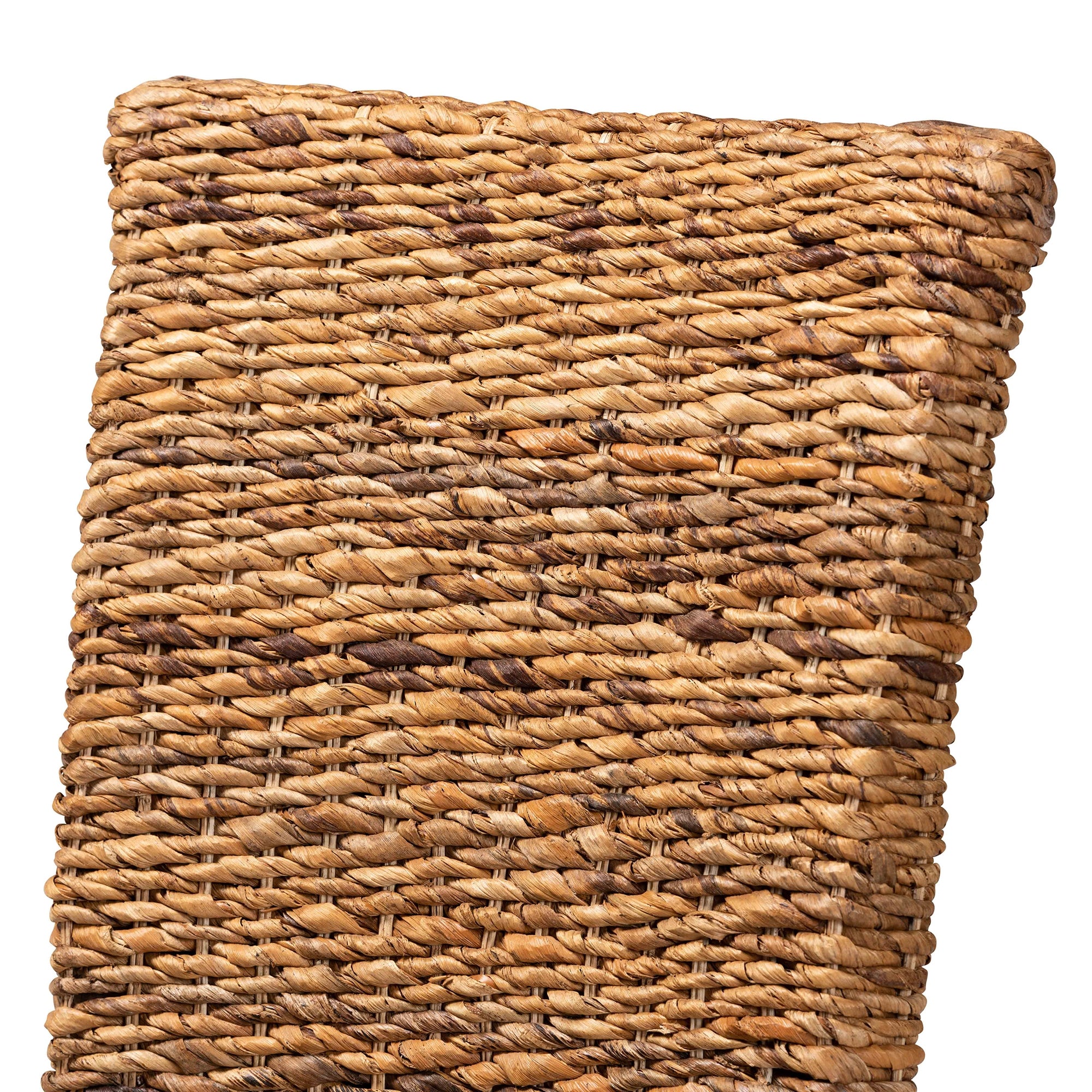 bali & pari Trianna Rustic Transitional Natural Seagrass and Brown Finished Wood Dining Chair