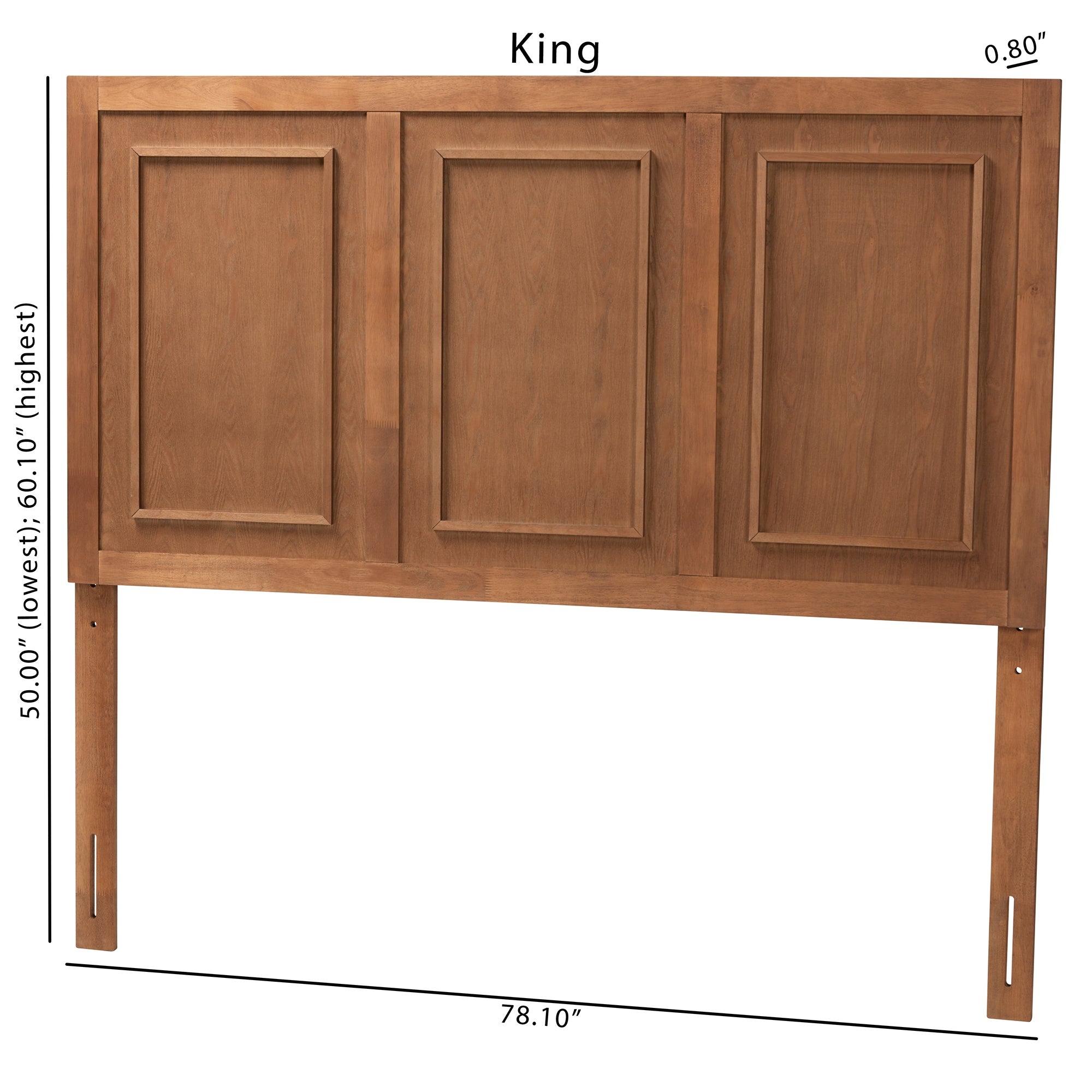 Baxton Studio Giordano Classic and Traditional Ash Walnut Finished Wood Queen Size Headboard