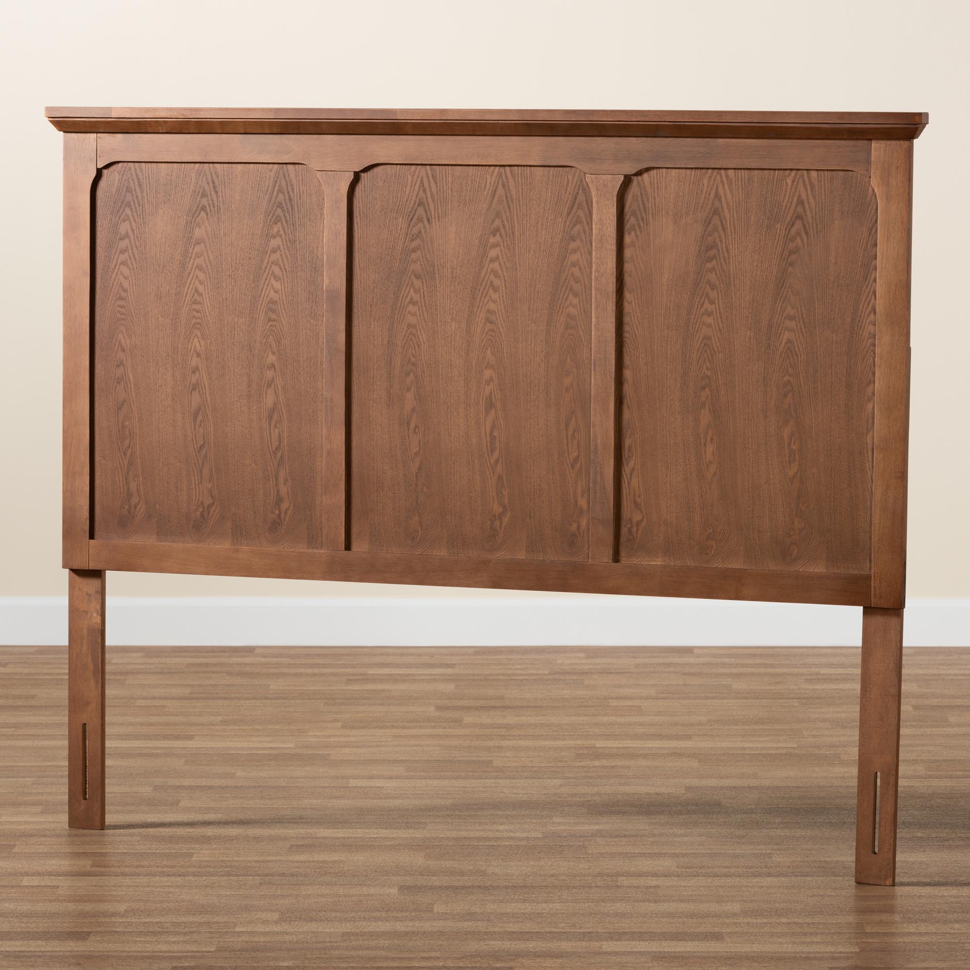 Baxton Studio Alarice Classic and Traditional Ash Walnut Finished Wood Queen Size Headboard