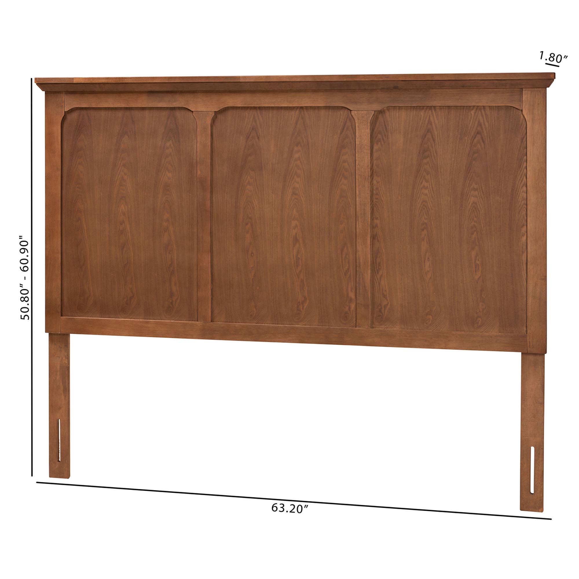 Baxton Studio Alarice Classic and Traditional Ash Walnut Finished Wood Queen Size Headboard