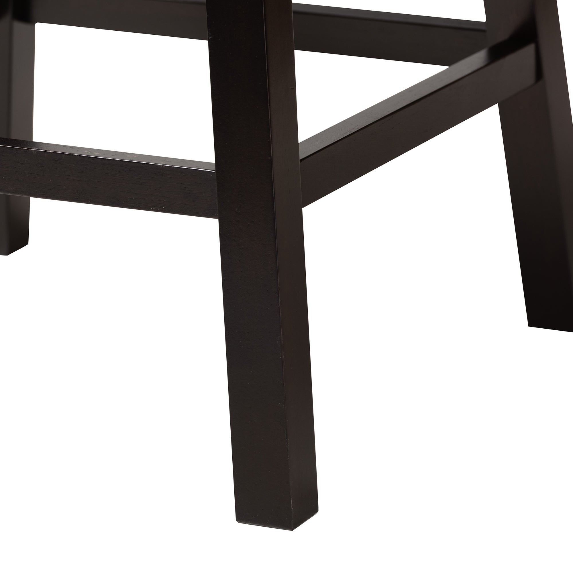 Baxton Studio Theron Mid-Century Transitional Black Faux Leather and Espresso Brown Finished Wood 2-Piece Swivel Counter Stool Set