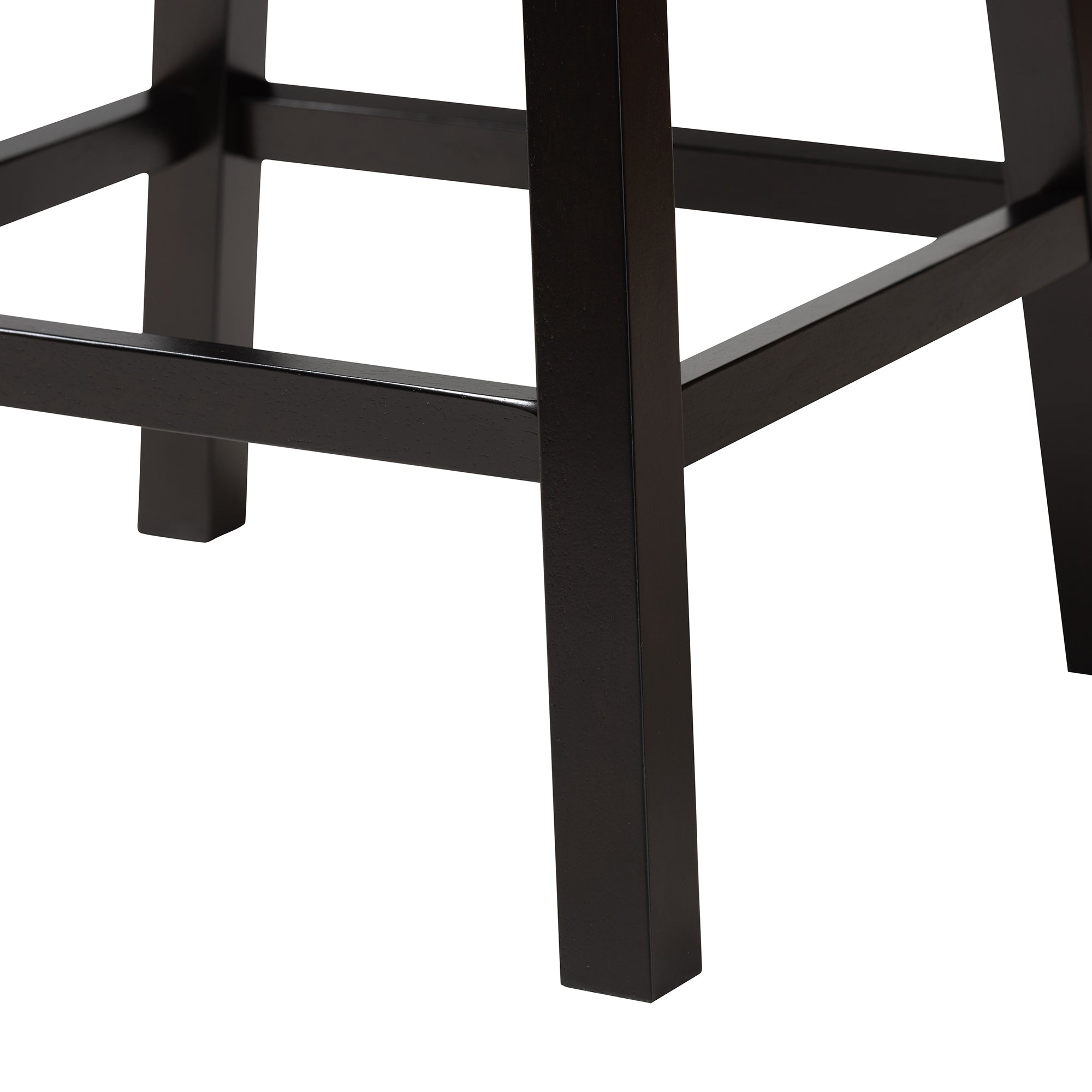 Baxton Studio Theron Mid-Century Transitional Dark Brown Faux Leather and Espresso Brown Finished Wood 2-Piece Swivel Counter Stool Set