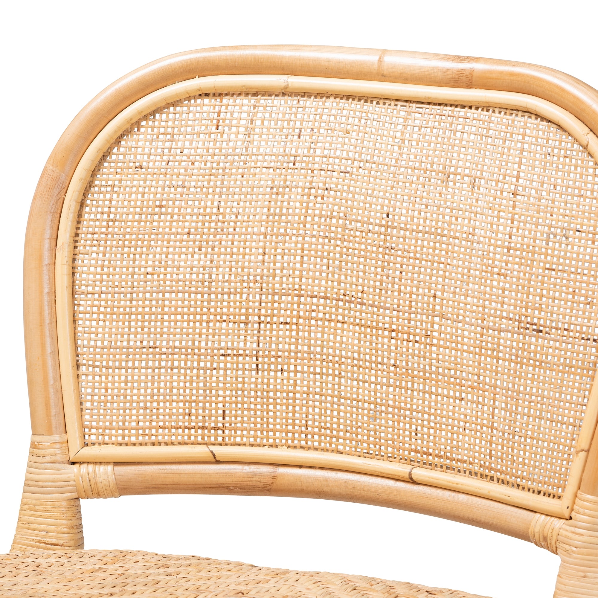 bali & pari Adrena Modern Bohemian Natural Brown Rattan Counter Stool
