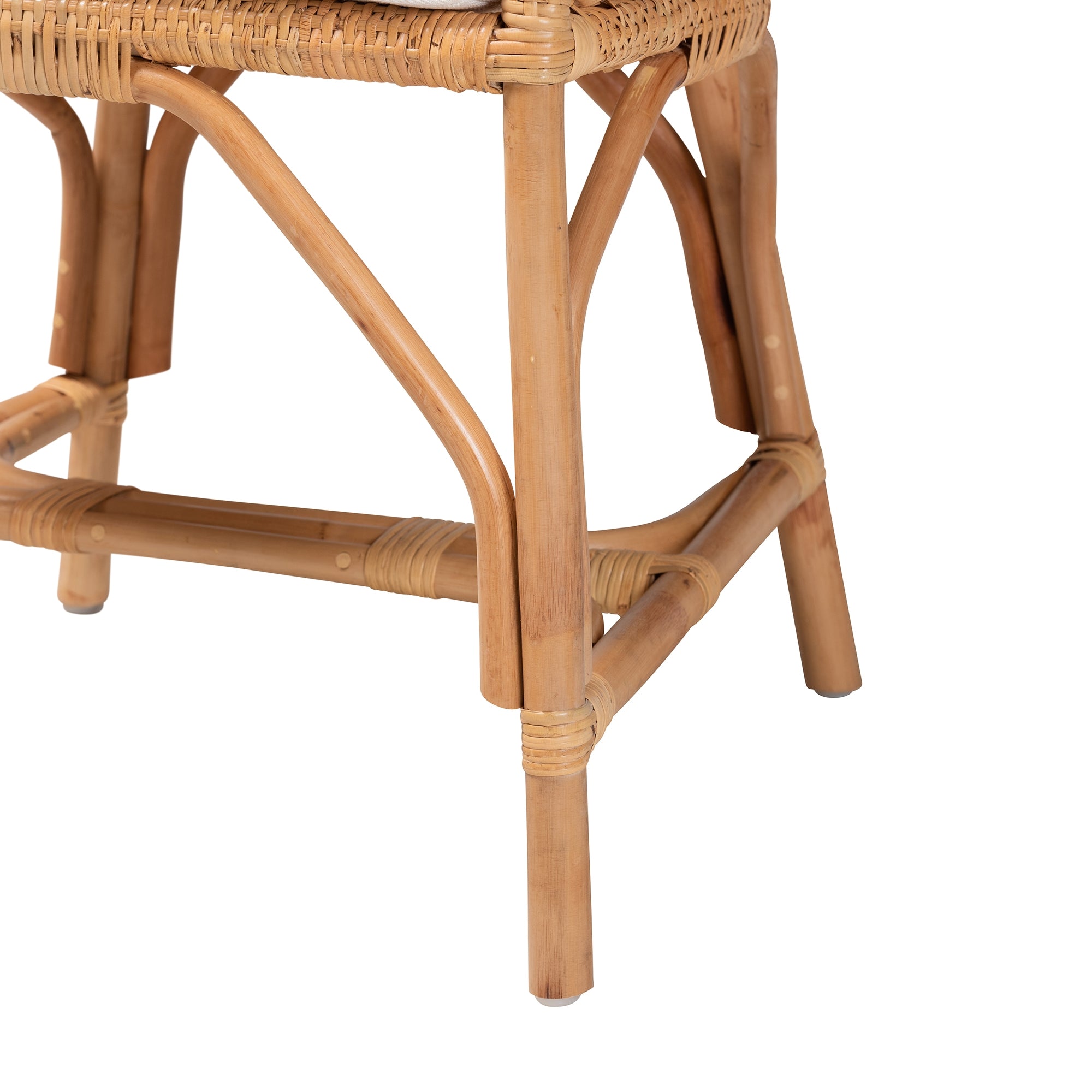 bali & pari Arween Modern Bohemian Natural Brown Rattan Dining Chair