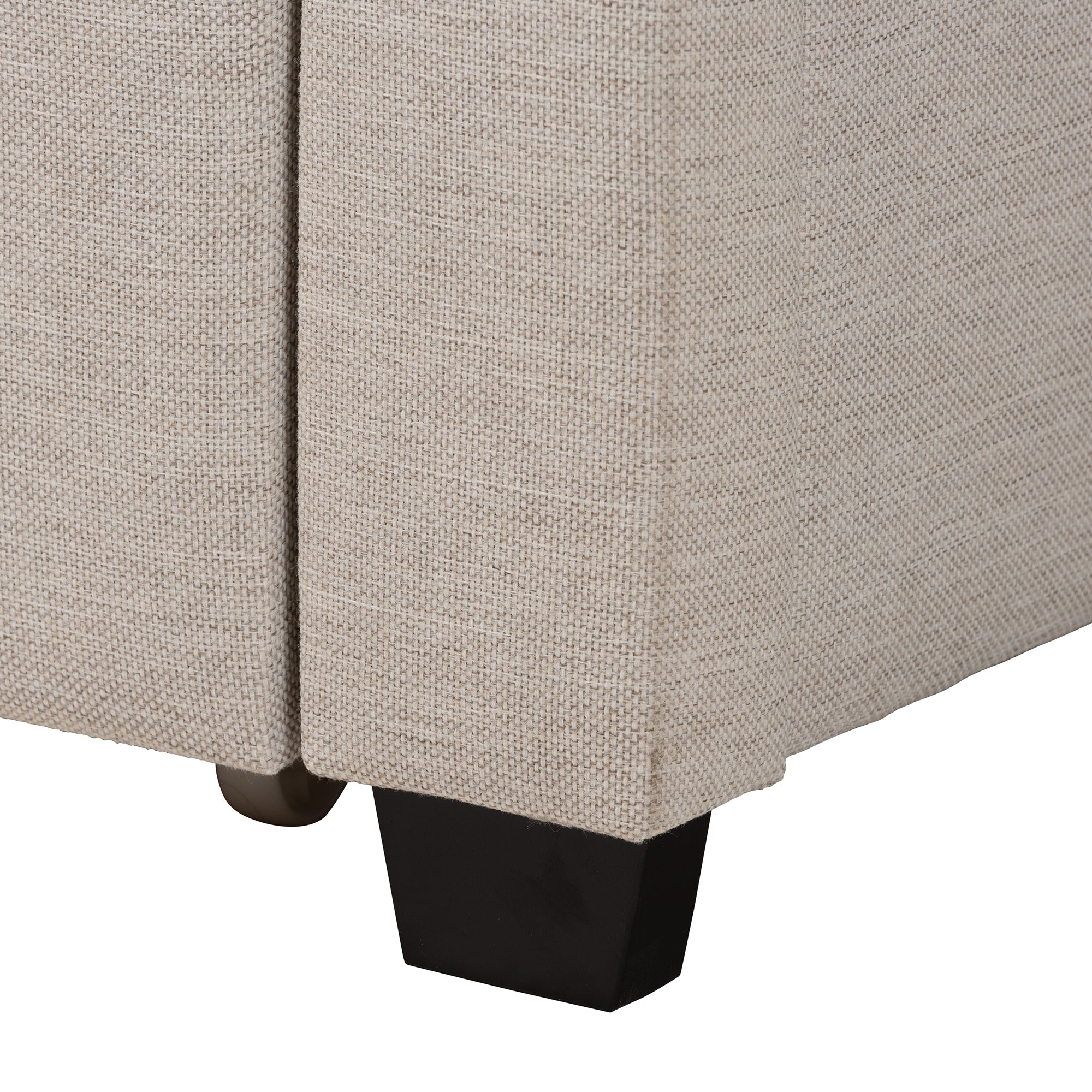 Baxton Studio Coronado Mid-Century Modern Transitional Beige Fabric Full Size 3-Drawer Storage Platform Bed