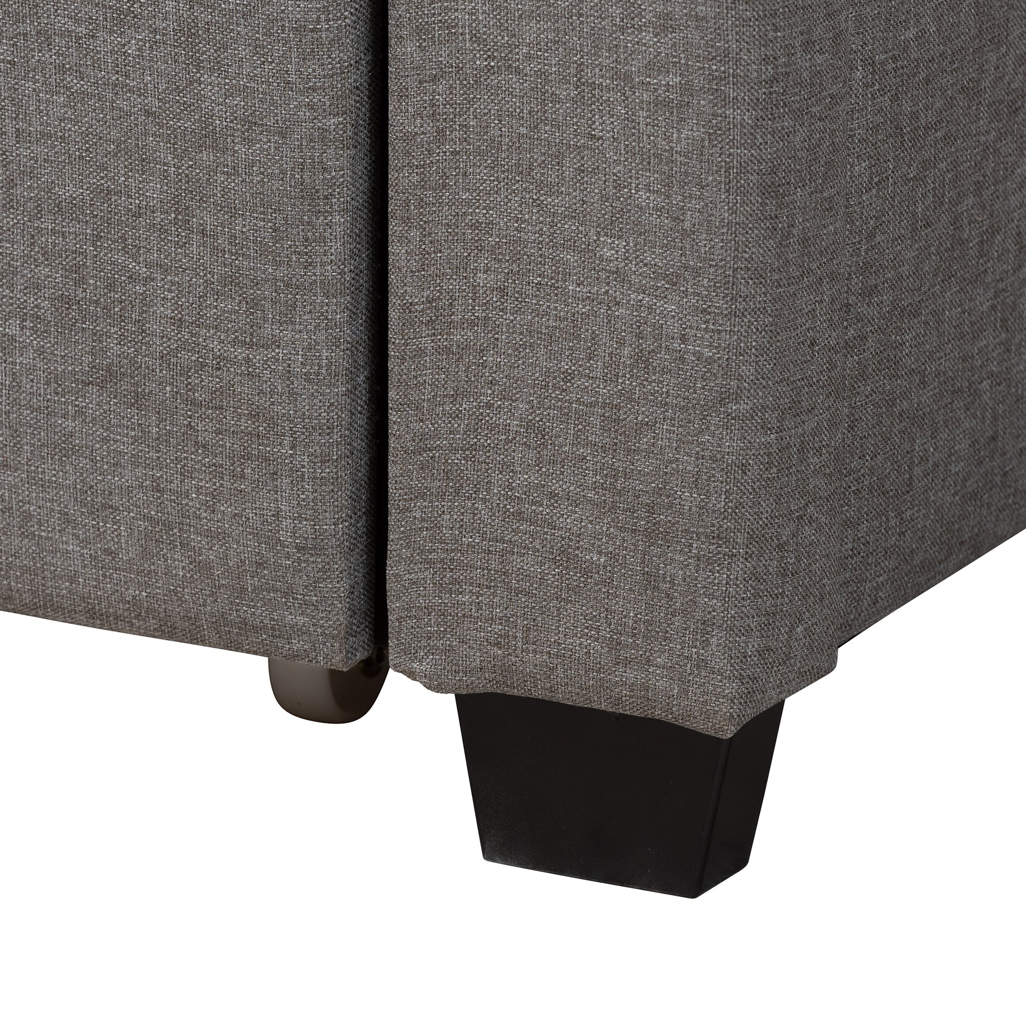 Baxton Studio Coronado Mid-Century Modern Transitional Grey Fabric Full Size 3-Drawer Storage Platform Bed