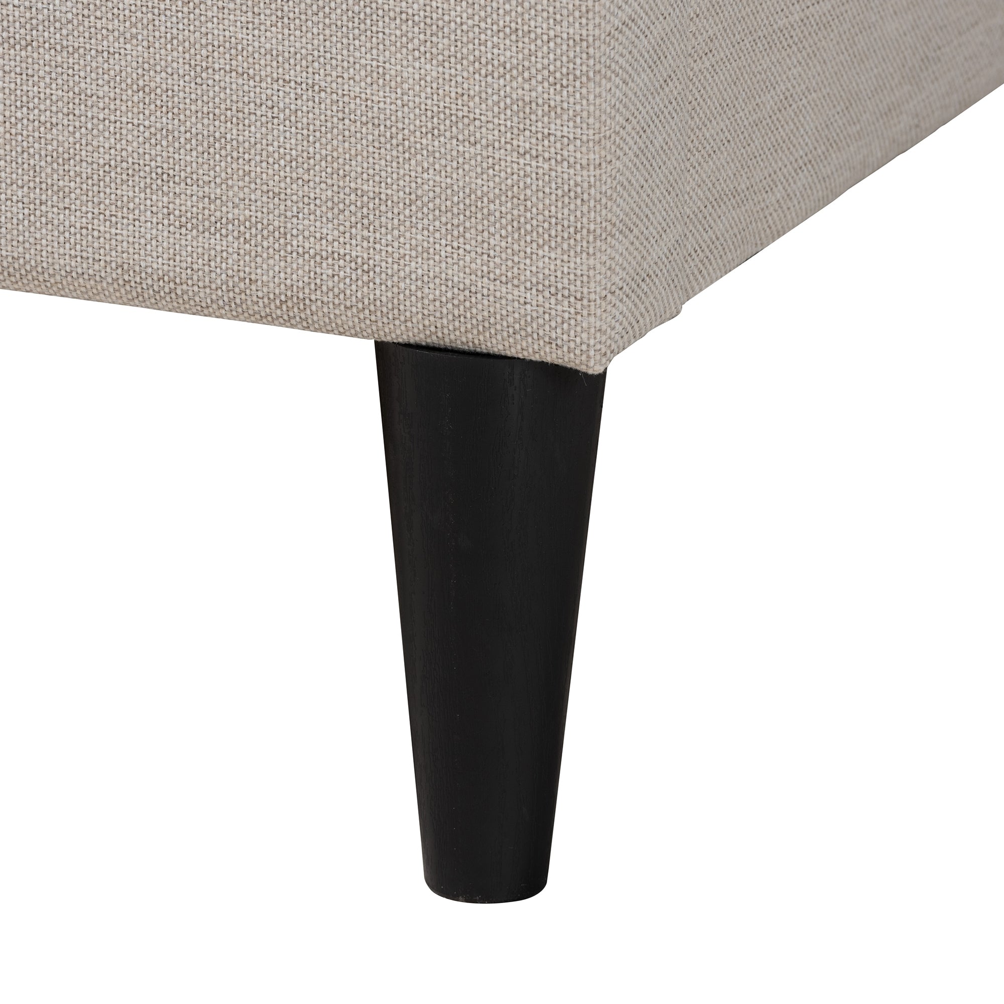 Baxton Studio Casol Mid-Century Modern Transitional Beige Fabric Upholstered Queen Size Platform Bed