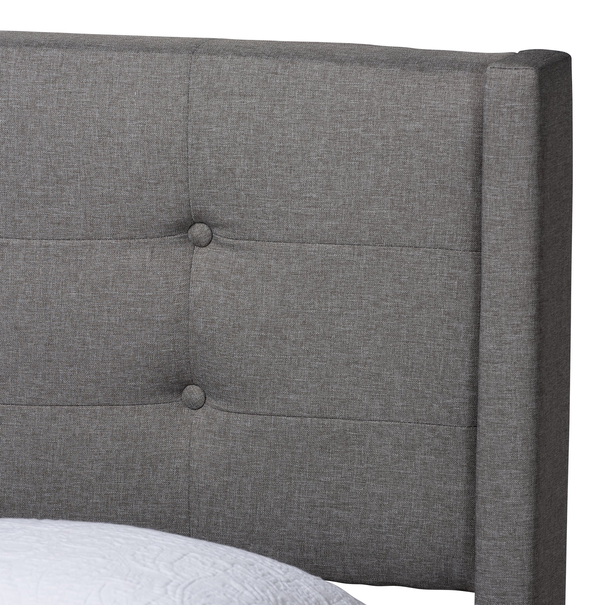 Baxton Studio Casol Mid-Century Modern Transitional Grey Fabric Upholstered Queen Size Platform Bed