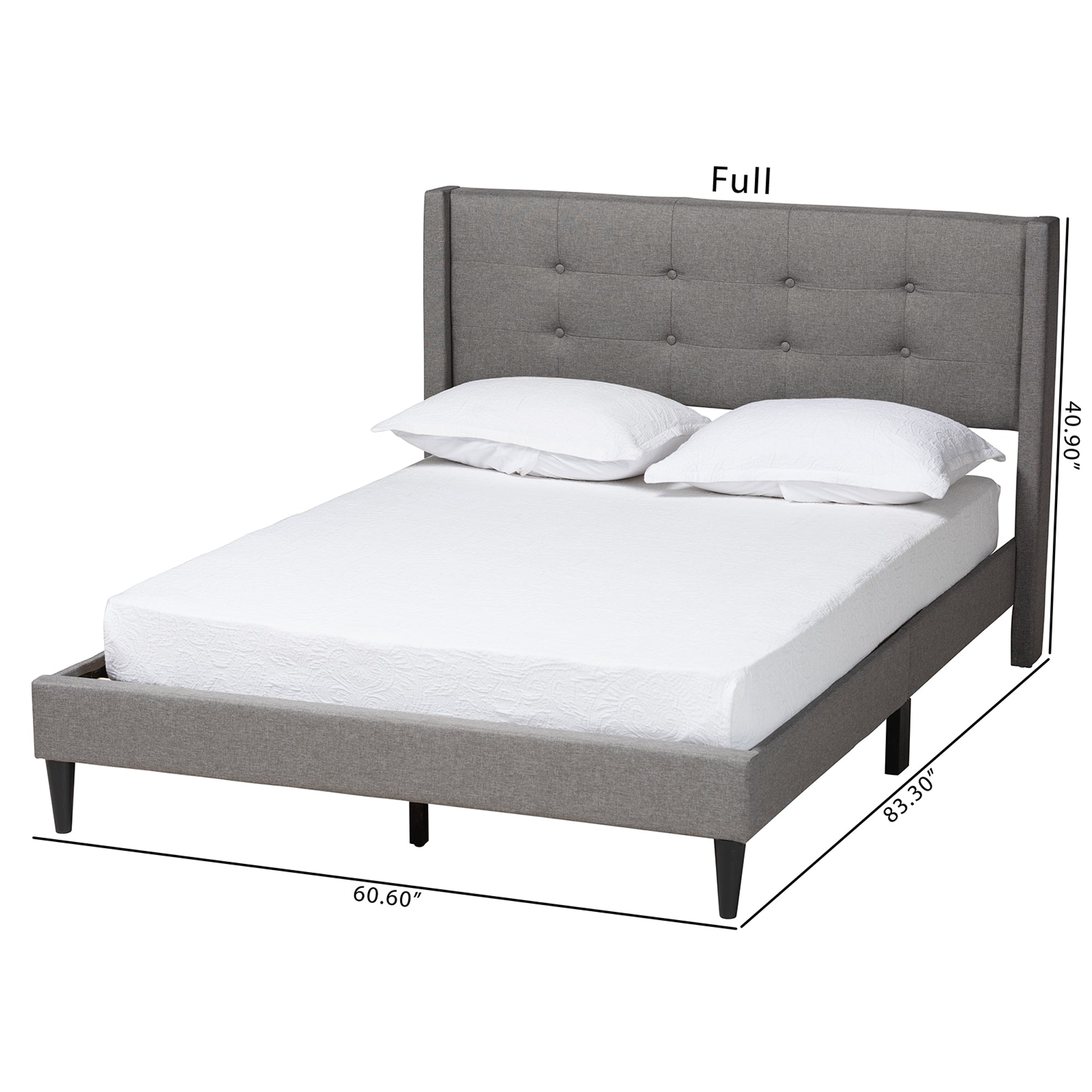 Baxton Studio Casol Mid-Century Modern Transitional Grey Fabric Upholstered Queen Size Platform Bed