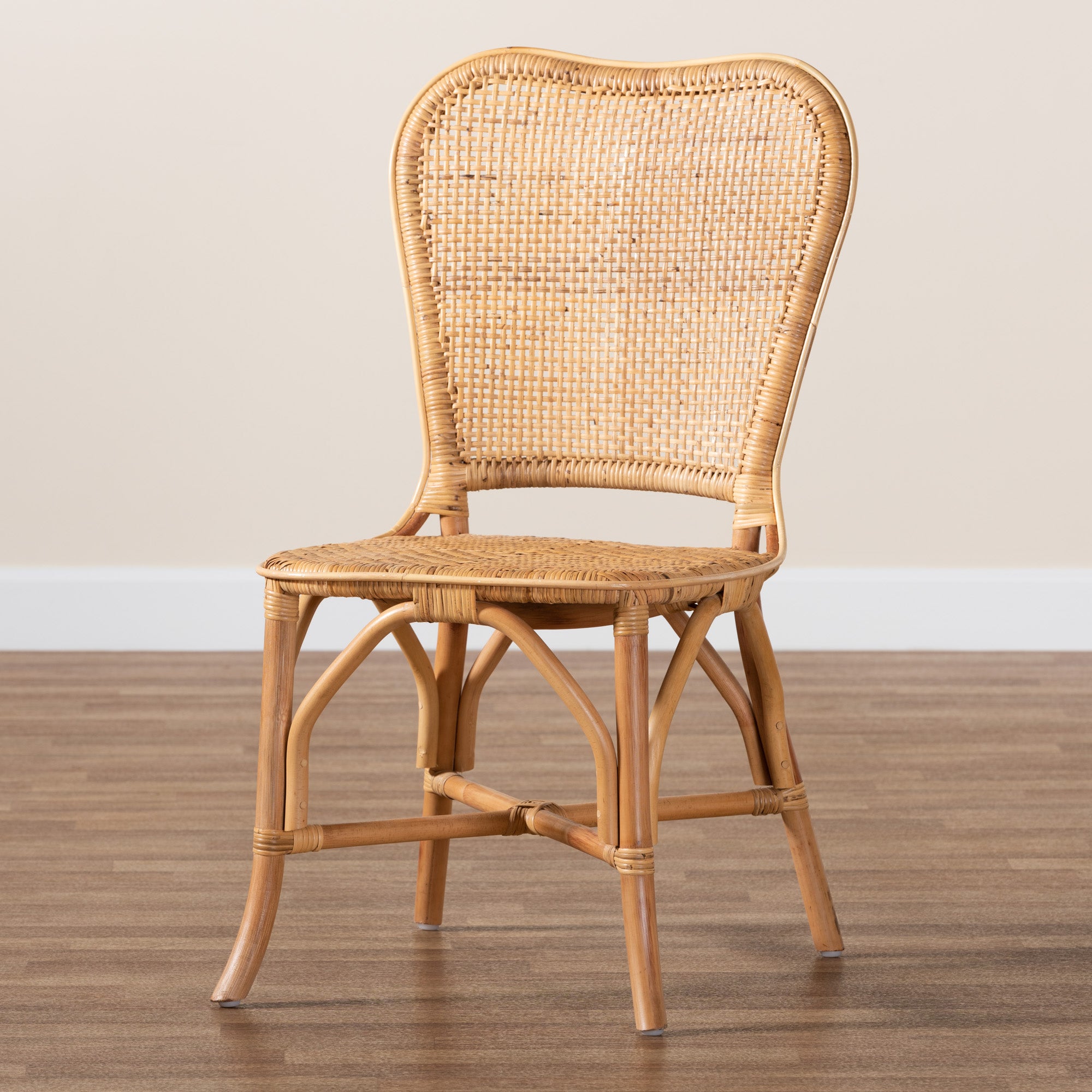 bali & pari Irene Modern Bohemian Natural Rattan Dining Chair