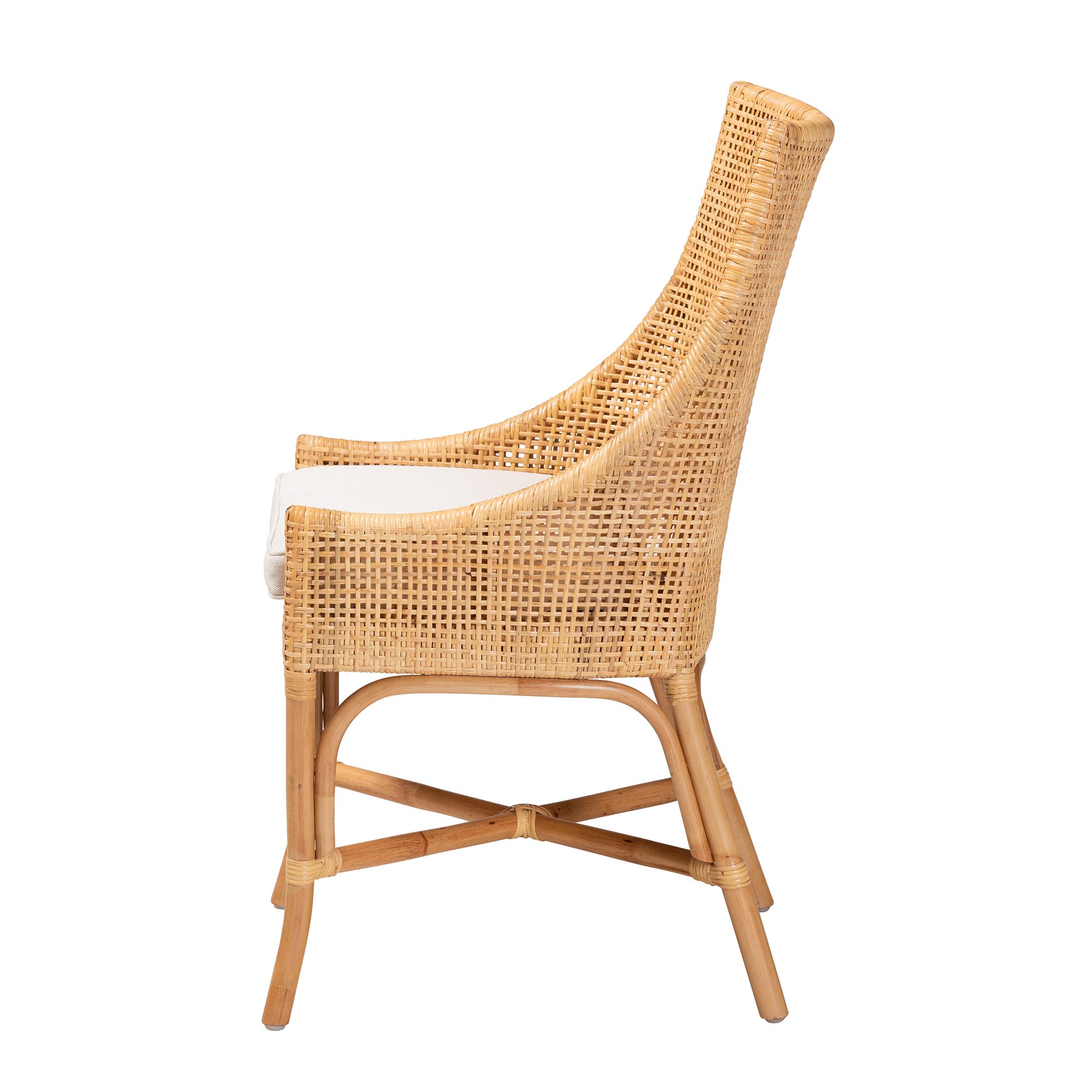 bali & pari Bella Modern Bohemian Natural Brown Rattan Dining Chair