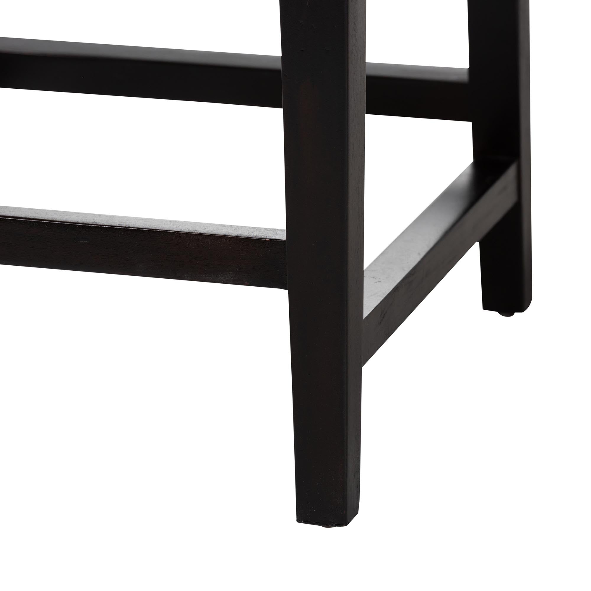 bali & pari Alise Modern Bohemian Dark Brown Mahogany Wood and Seagrass Dining Chair
