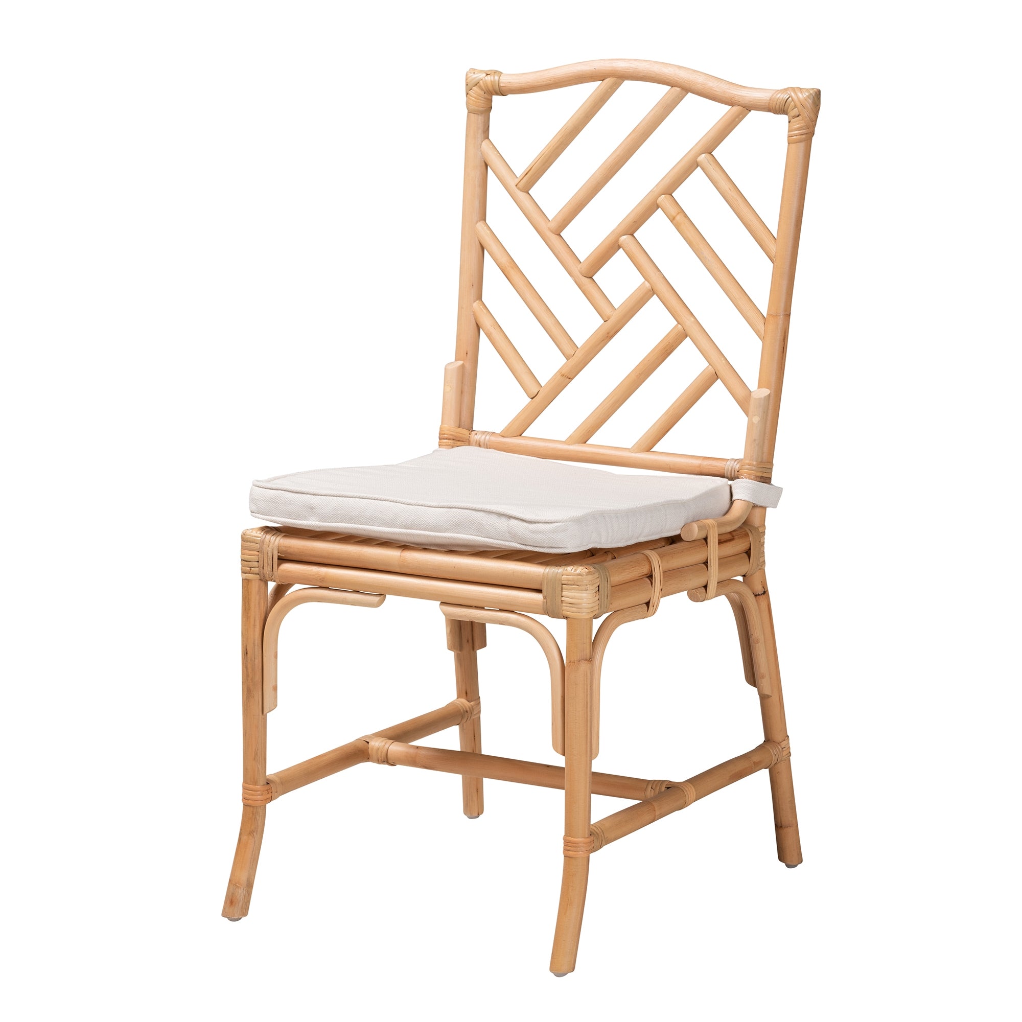 bali & pari Rio Modern Bohemian Natural Brown Rattan Dining Chair