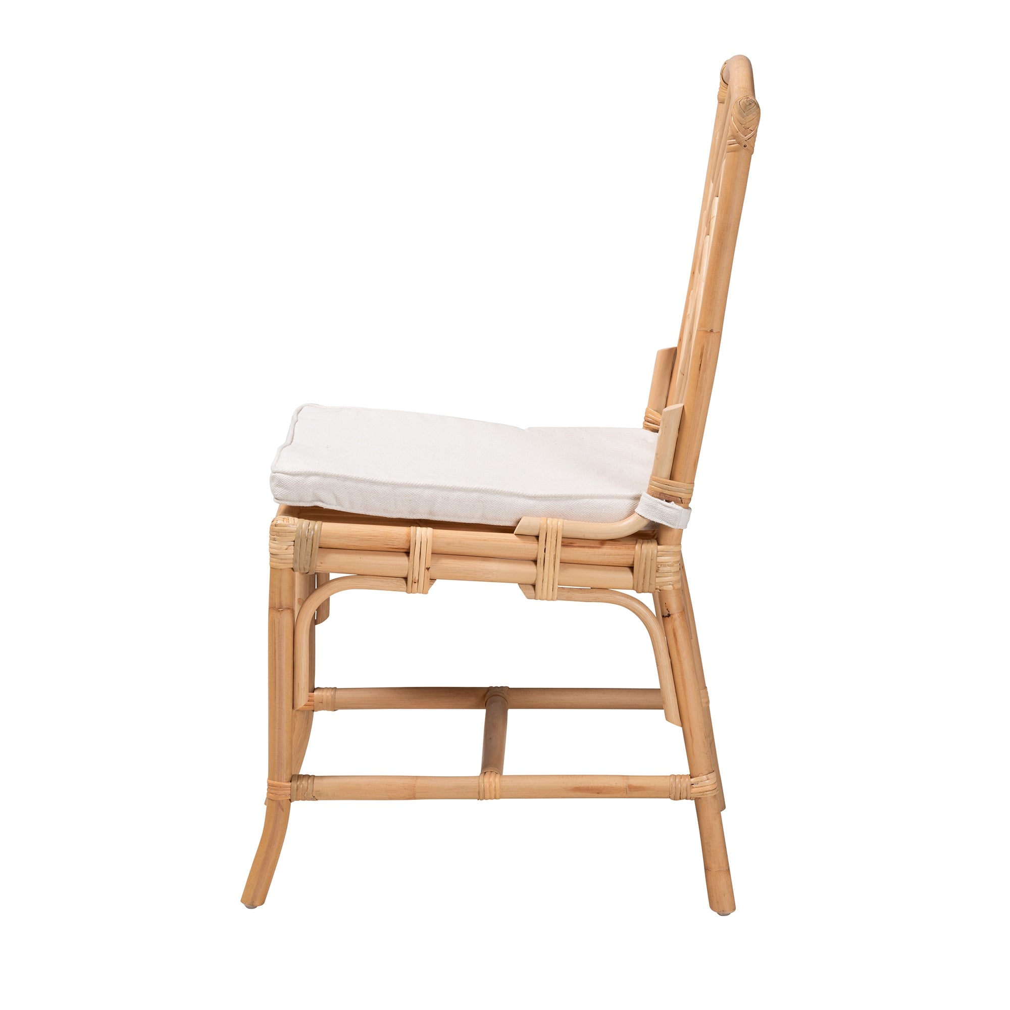 bali & pari Rio Modern Bohemian Natural Brown Rattan Dining Chair
