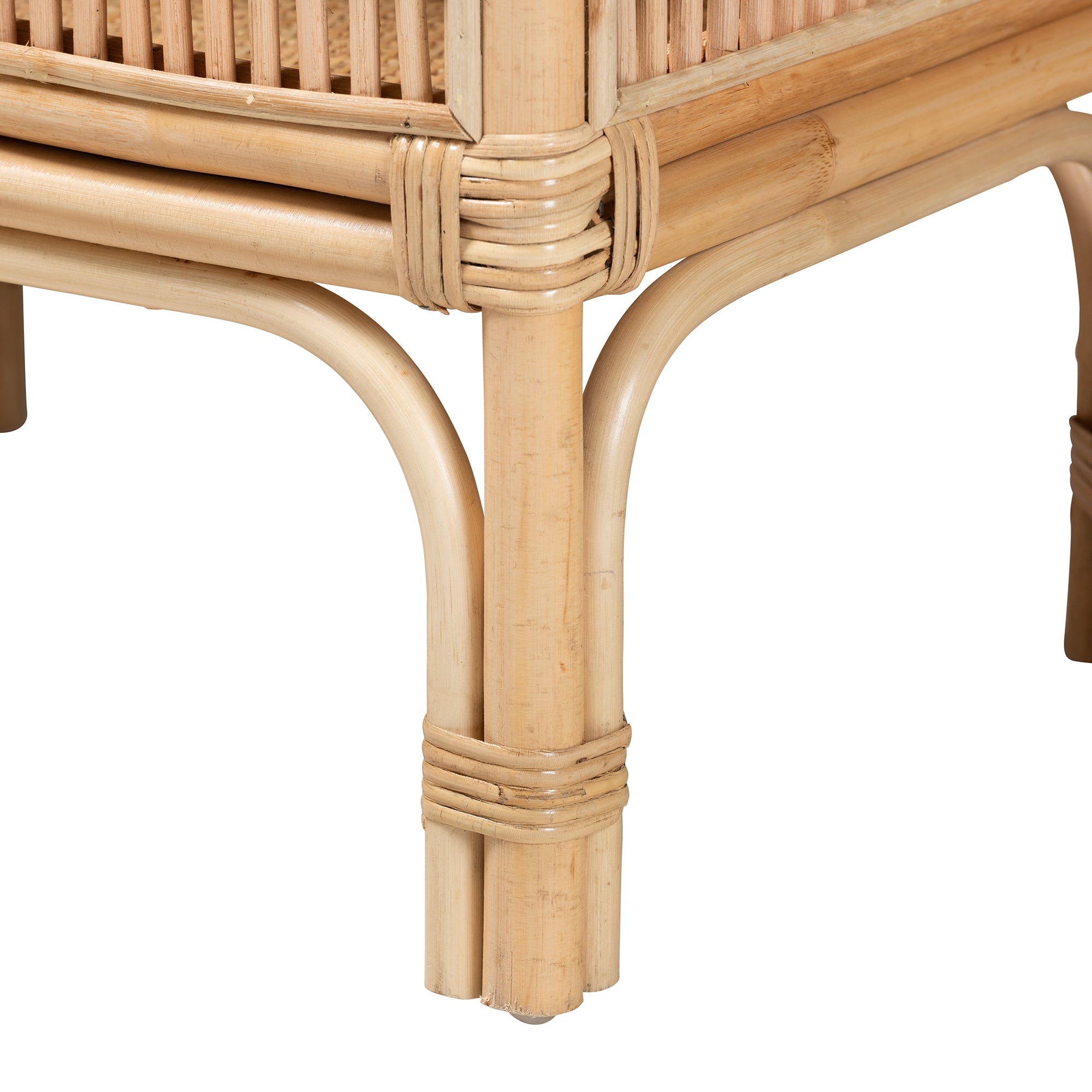 bali & pari Lombok Modern Bohemian Natural Brown Rattan Console Table