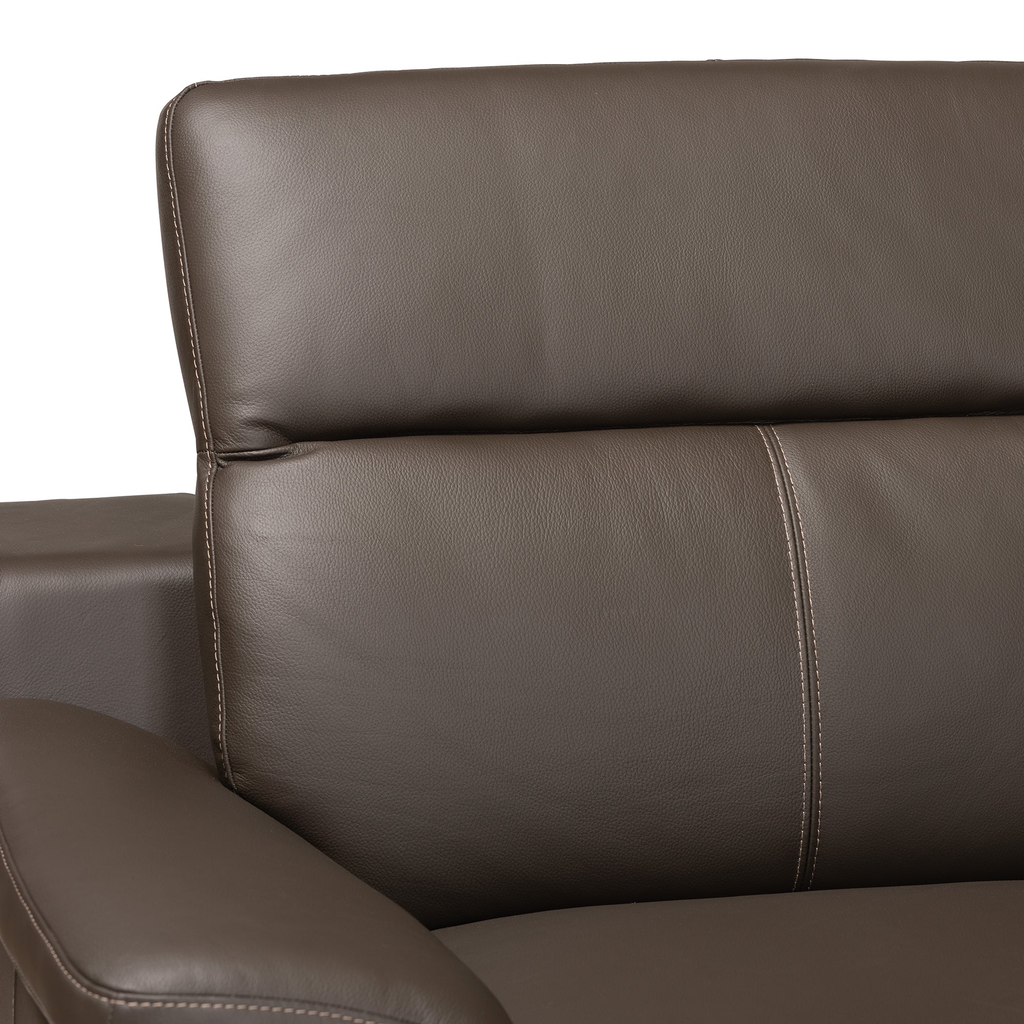 Baxton Studio Reverie Modern Brown Full  Leather Sectional Sofa with Right Facing Chaise