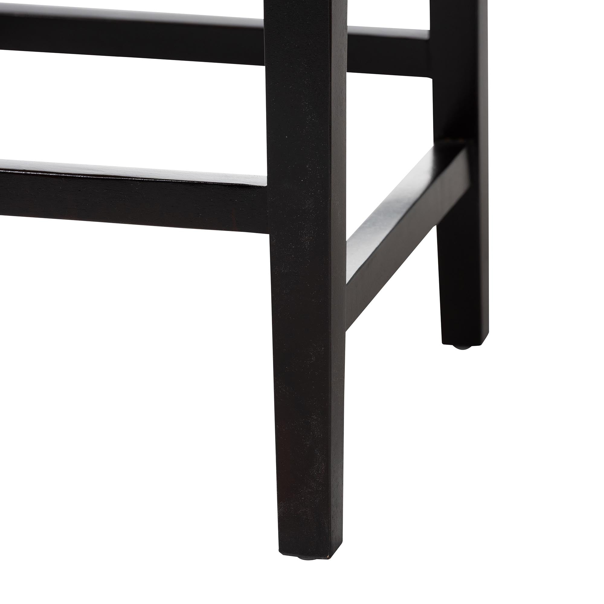 bali & pari Alise Modern Bohemian Dark Brown Mahogany Wood and Seagrass Counter Stool