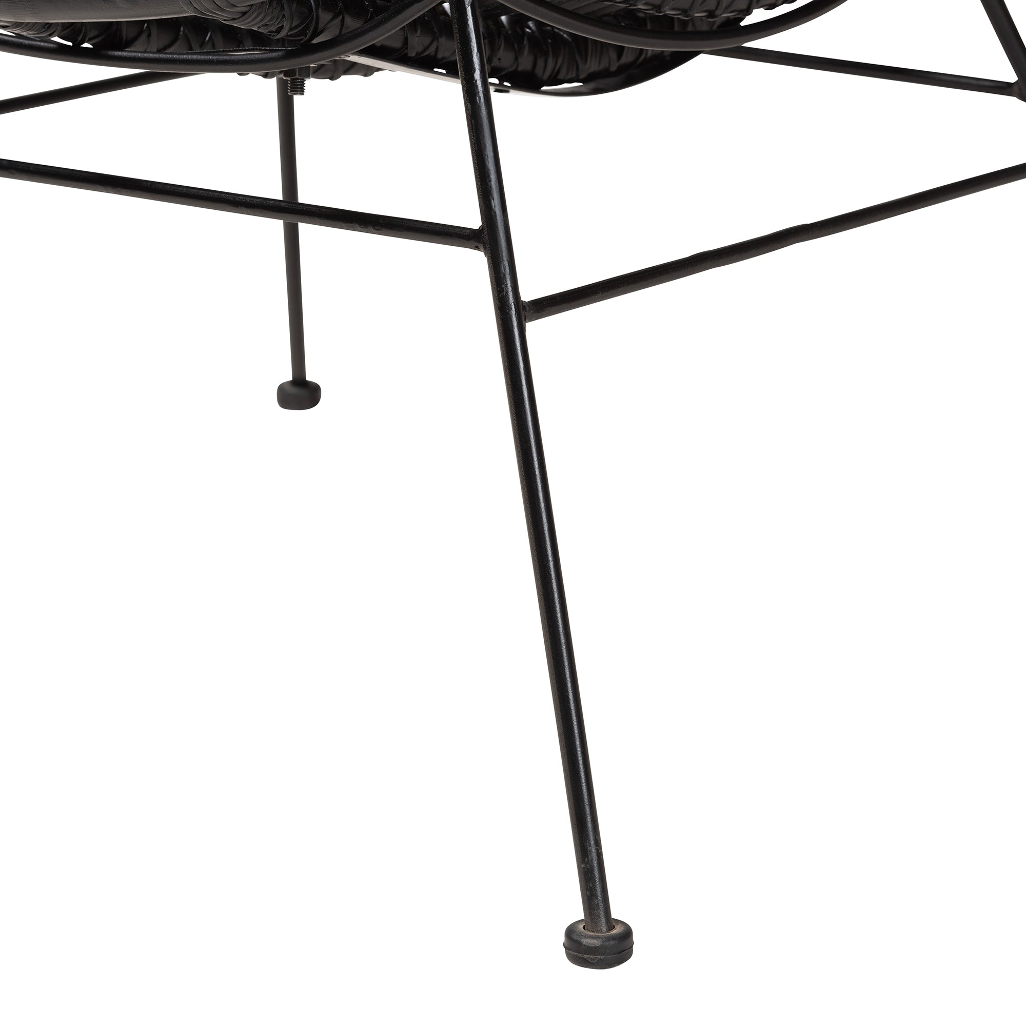 bali & pari Colorado Modern Bohemian Black Rattan and Metal Accent Chair