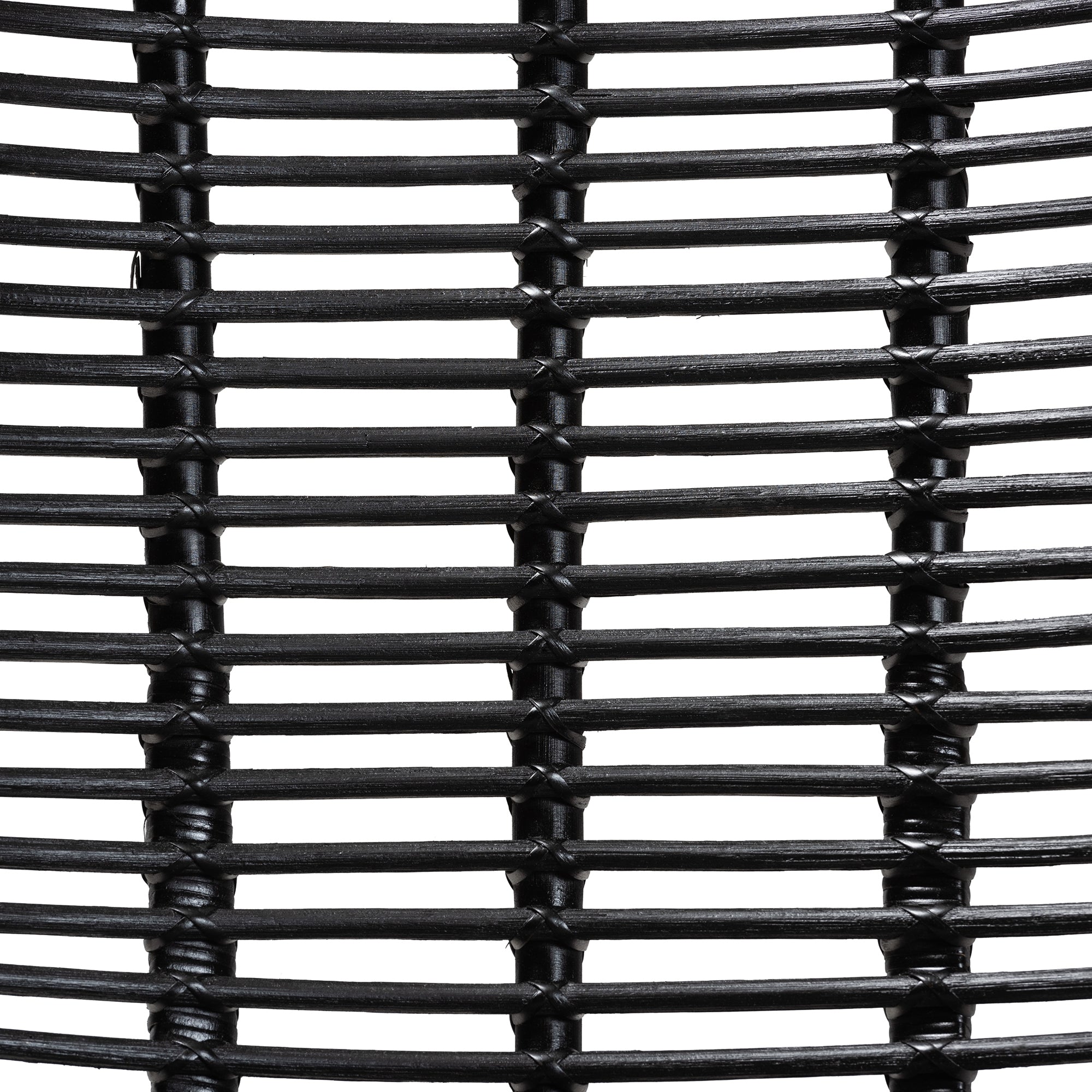 bali & pari Colorado Modern Bohemian Black Rattan and Metal Accent Chair