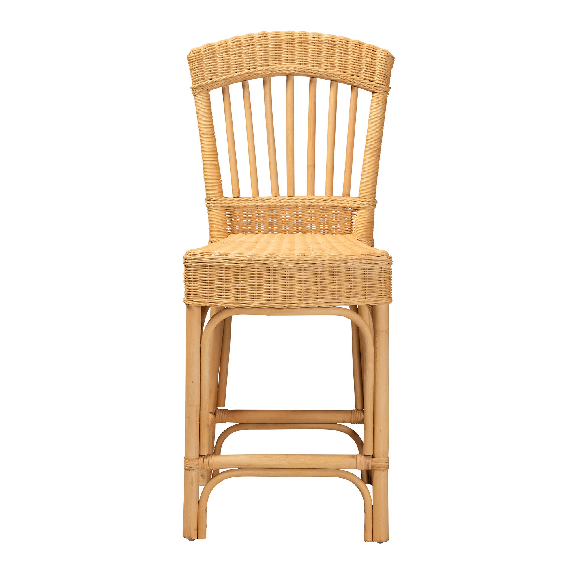 bali & pari Barito Modern Bohemian Natural Rattan Counter Stool