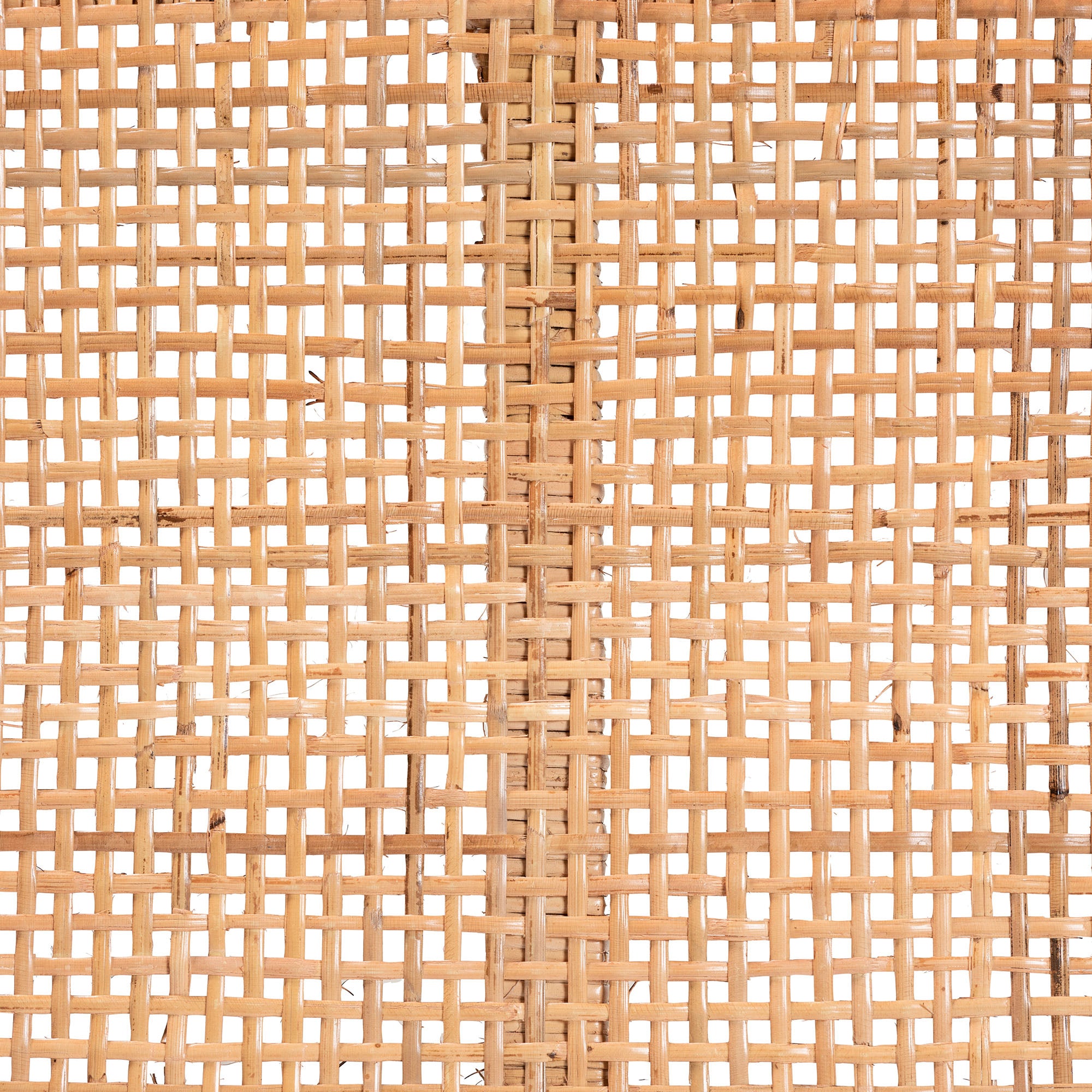 bali & pari Abelia Modern Bohemian Natural Rattan and Mahogany Wood Short Accent Bench