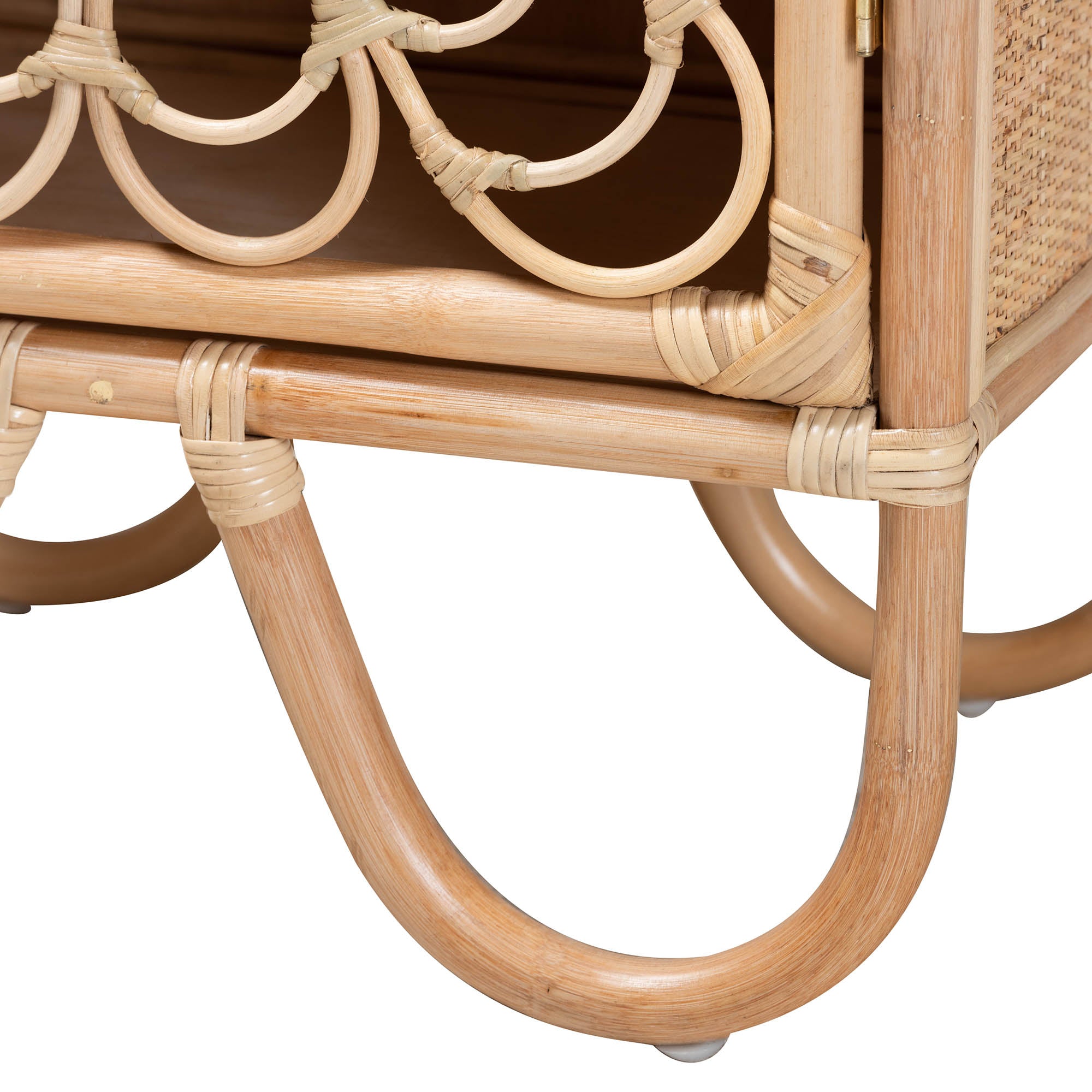 bali & pari Acelin Modern Bohemian Natural Brown Rattan Nightstand