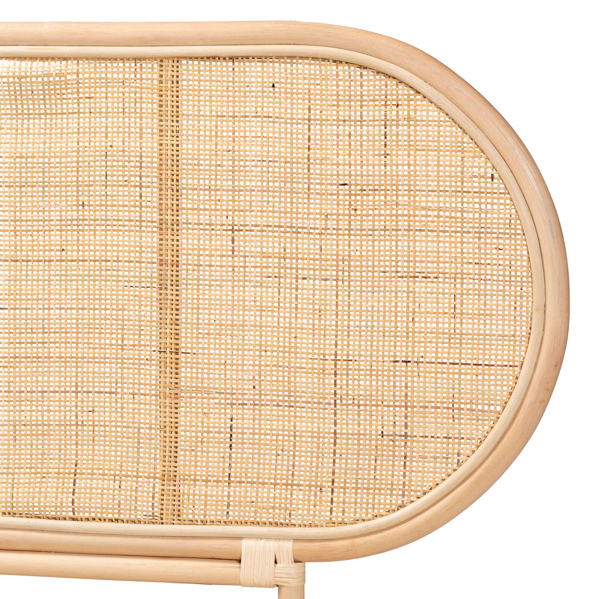 bali & pari Reegan Modern Bohemian Natural Brown Rattan Queen Size Standalone Headboard