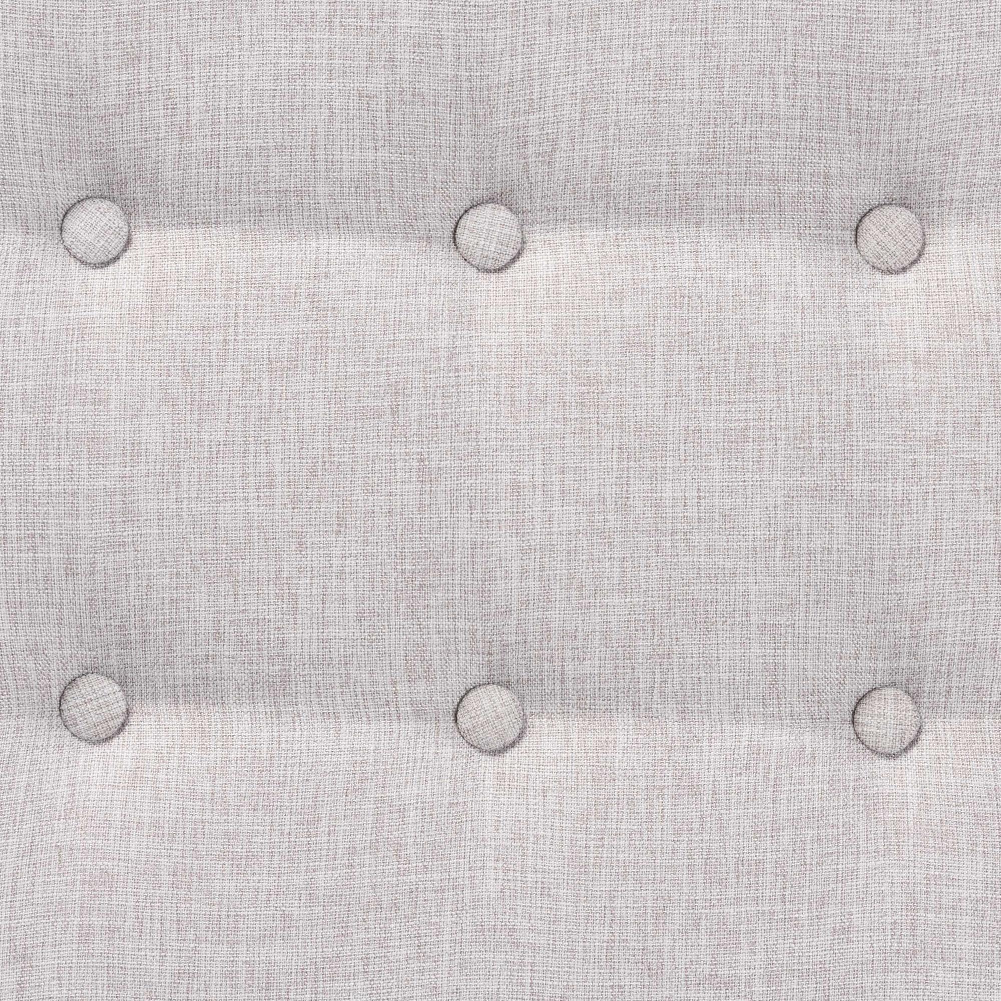Baxton Studio Jeanine Japandi Greyish Beige Fabric and Walnut Brown Finished Wood Ottoman Footstool