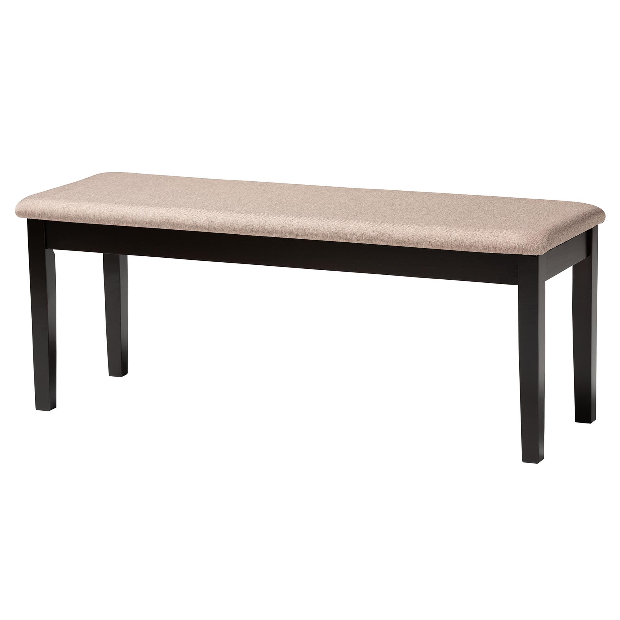 Baxton Studio Olympia Modern Beige Fabric and Espresso Brown Finished Wood 6-Piece Dining Set