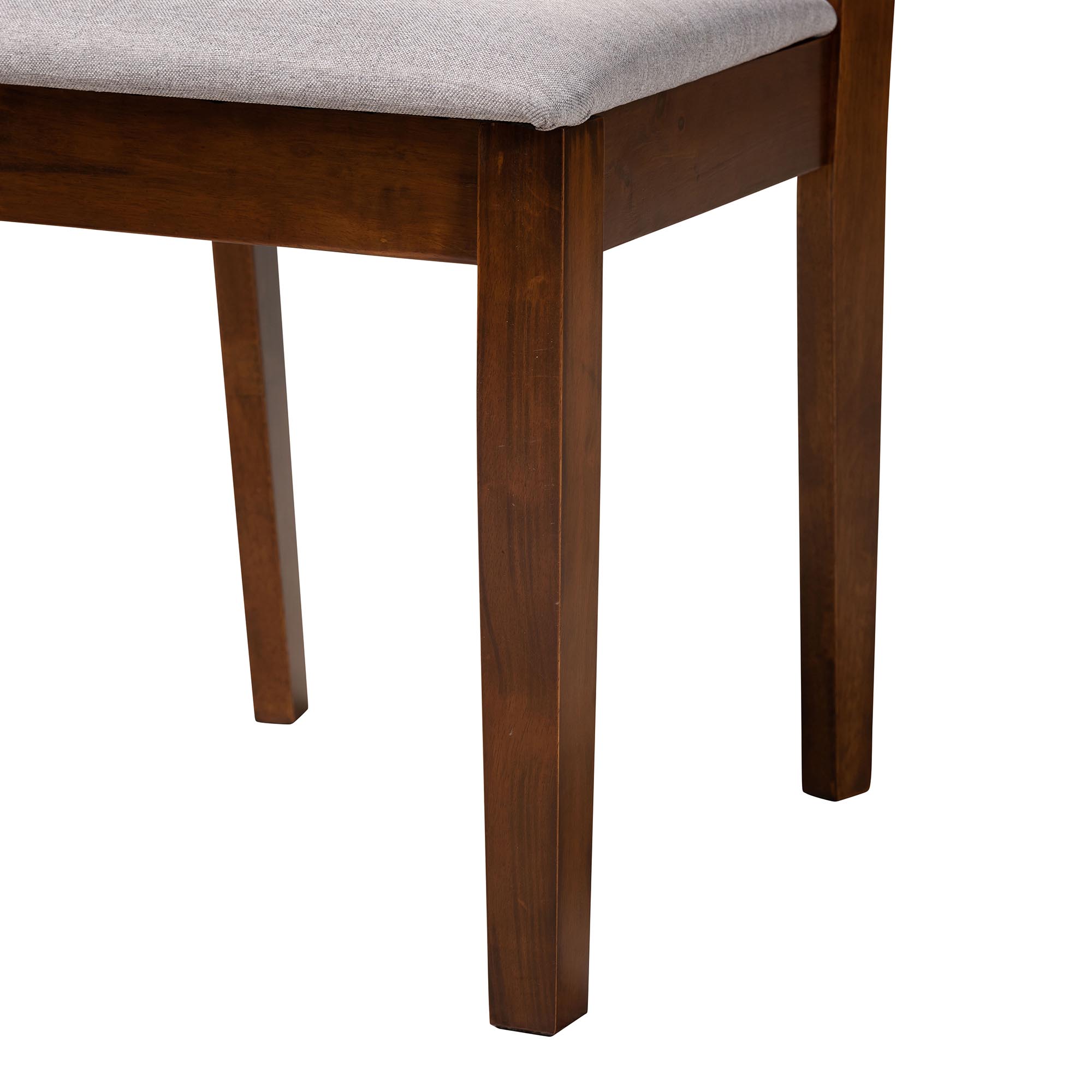 Baxton Studio Florencia Modern Grey Fabric and Walnut Brown Finished Wood 2-Piece Dining Chair Set