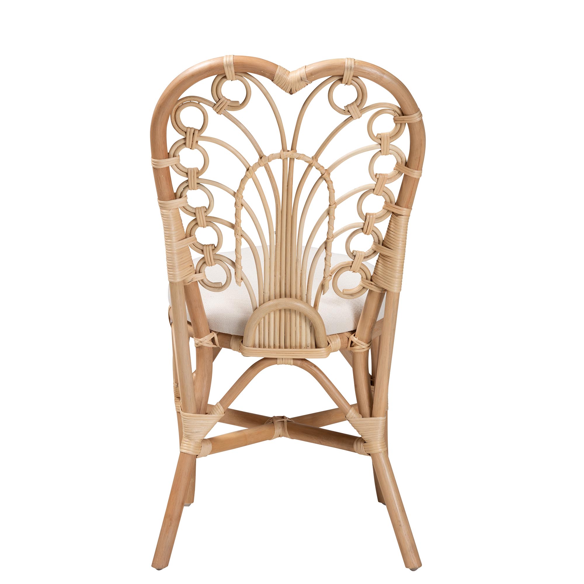 bali & pari Jerica Modern Bohemian Natural Brown Rattan Dining Chair