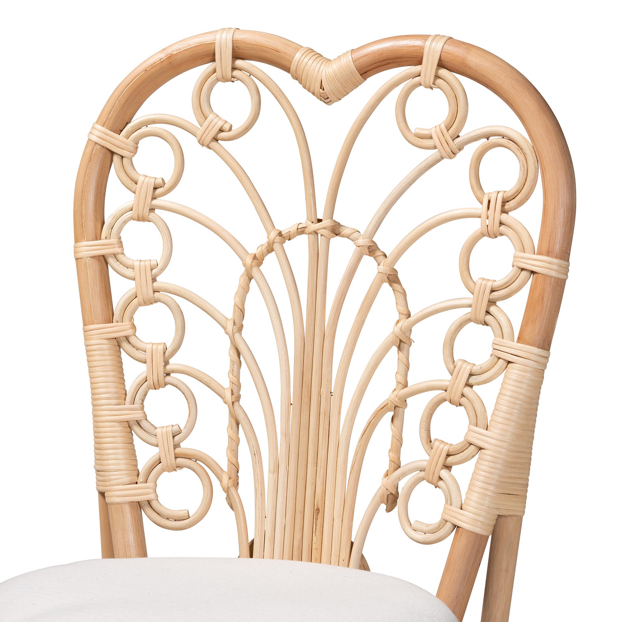 bali & pari Jerica Modern Bohemian Natural Brown Rattan Dining Chair