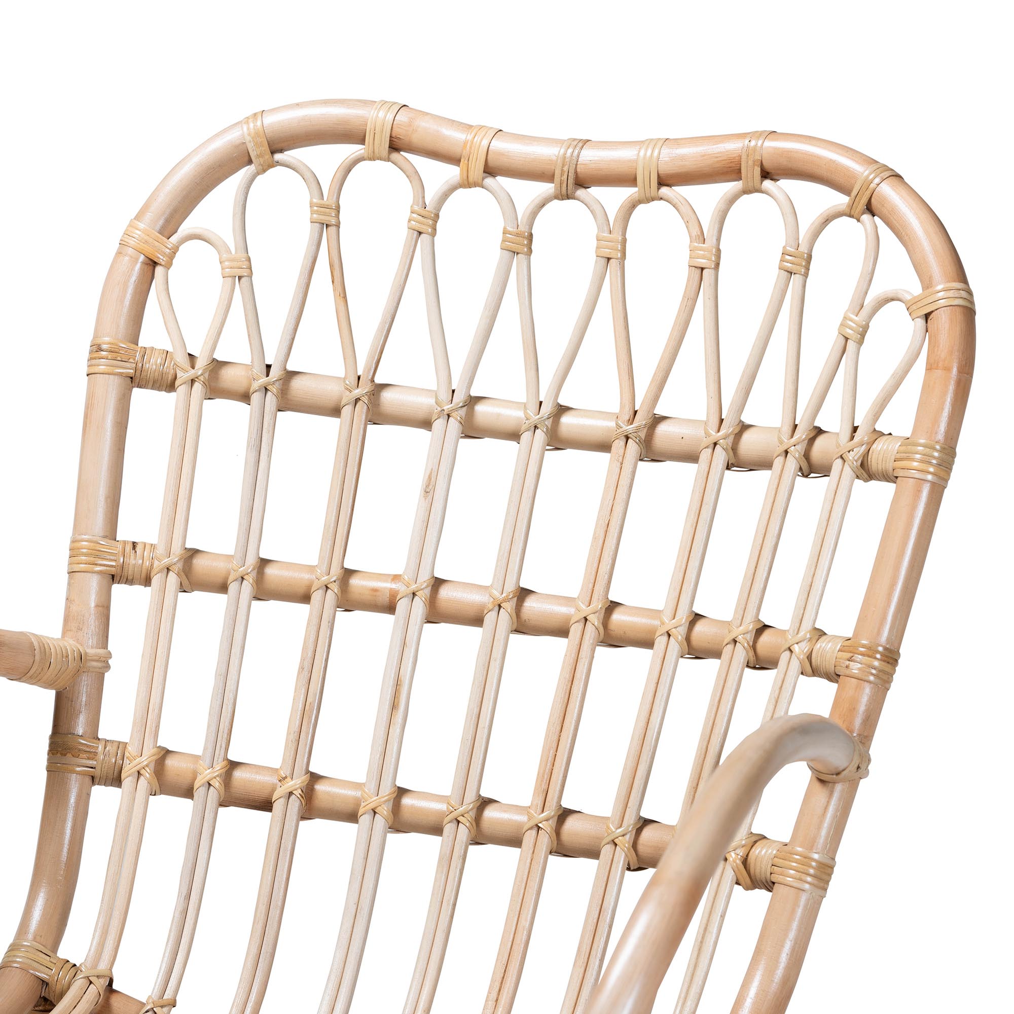bali & pari Bajo Modern Bohemian Natural Brown Rattan Arm Chair