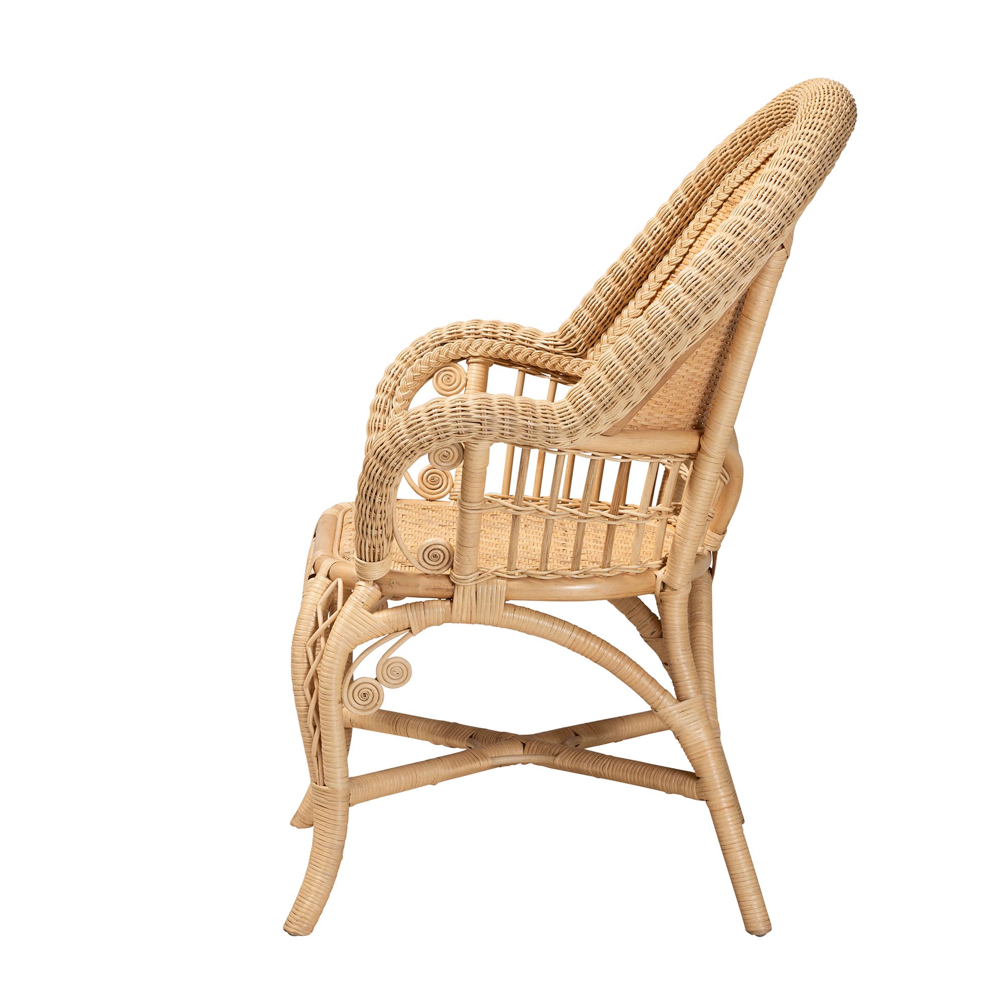 bali & pari Ratu Modern Bohemian Natural Brown Rattan Accent Chair