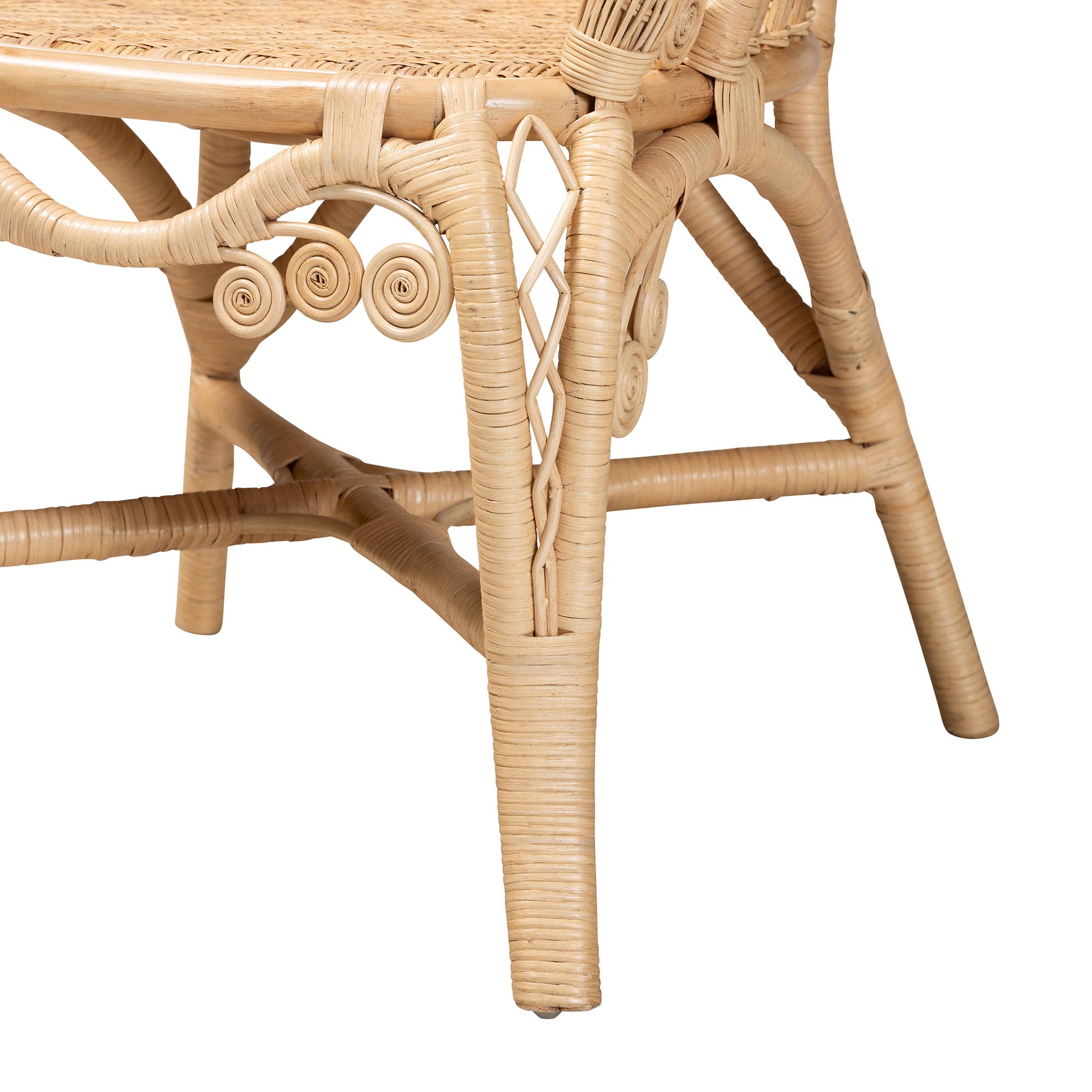 bali & pari Ratu Modern Bohemian Natural Brown Rattan Accent Chair
