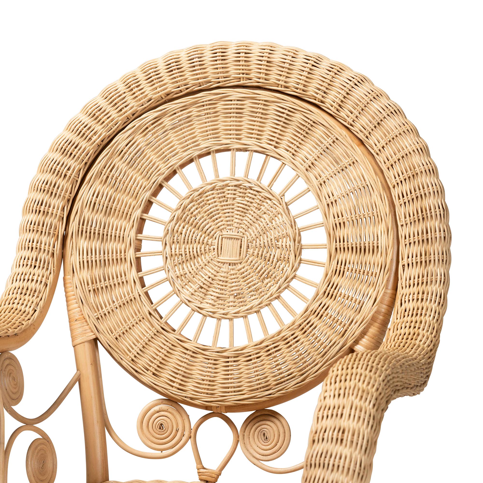 bali & pari Putri Modern Bohemian Natural Rattan Arm Chair
