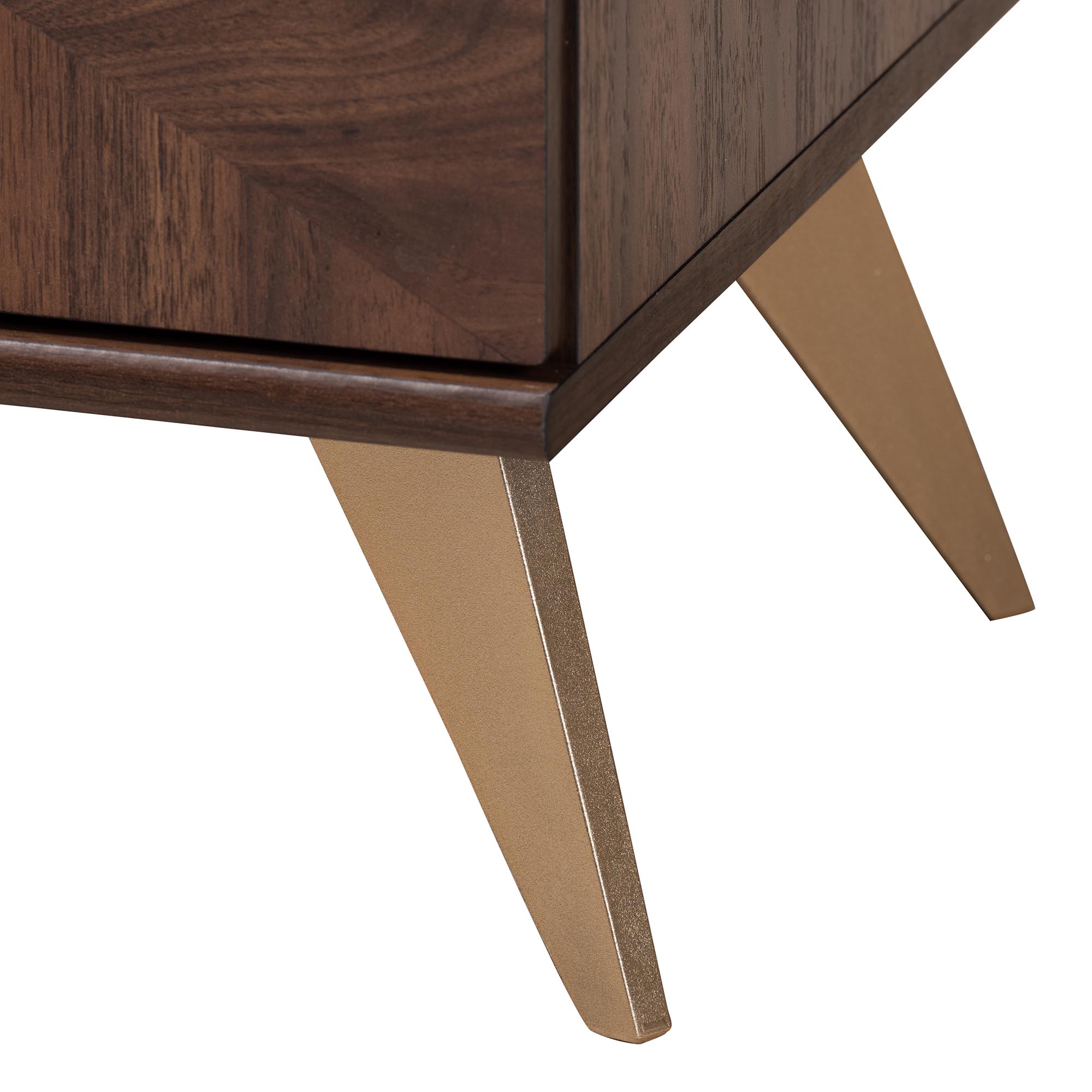 Baxton Studio Graceland Mid-Century Modern Transitional Walnut Brown Finished Wood 2-Door TV Stand
