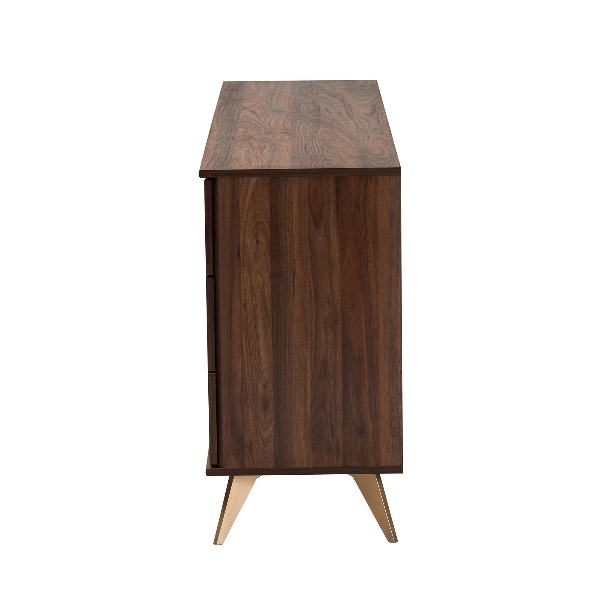 Baxton Studio Graceland Mid-Century Modern Transitional Walnut Brown Finished Wood 6-Drawer Dresser