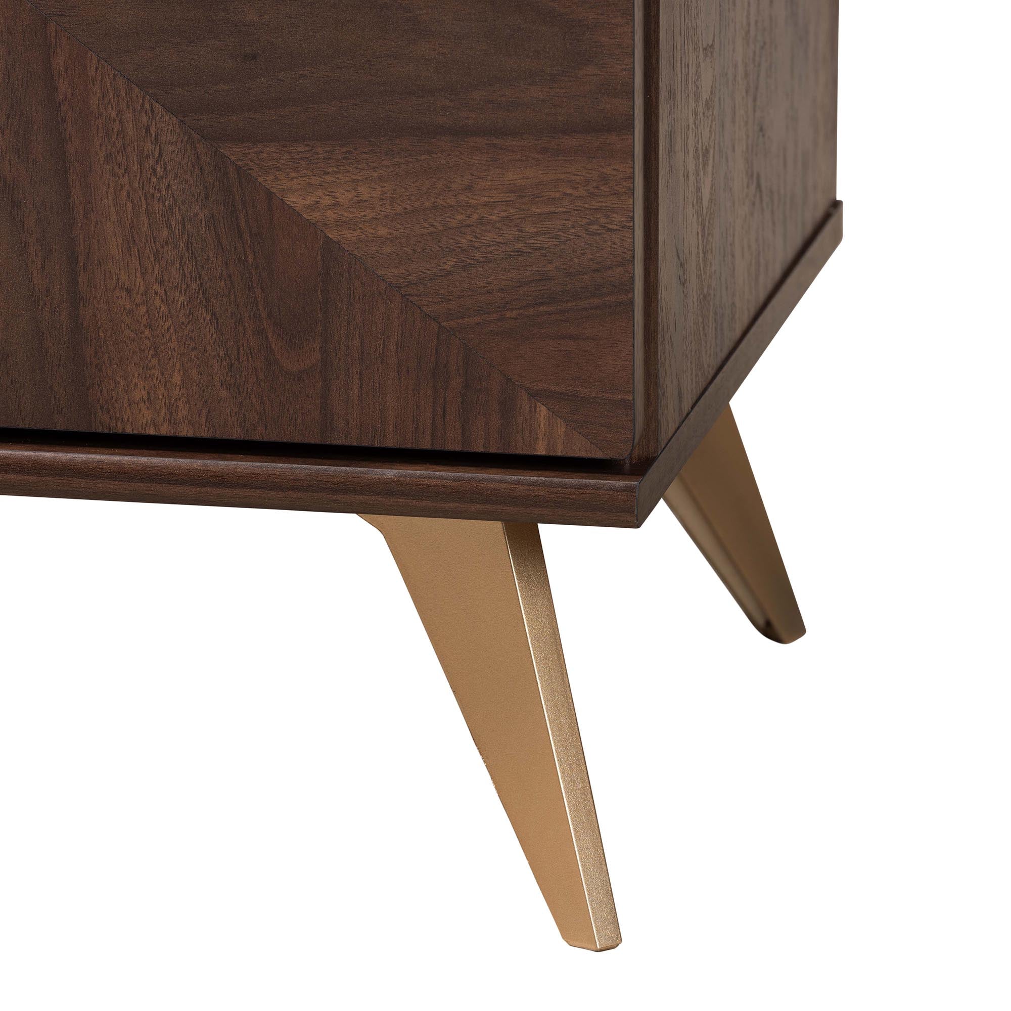 Baxton Studio Graceland Mid-Century Modern Transitional Walnut Brown Finished Wood 6-Drawer Dresser